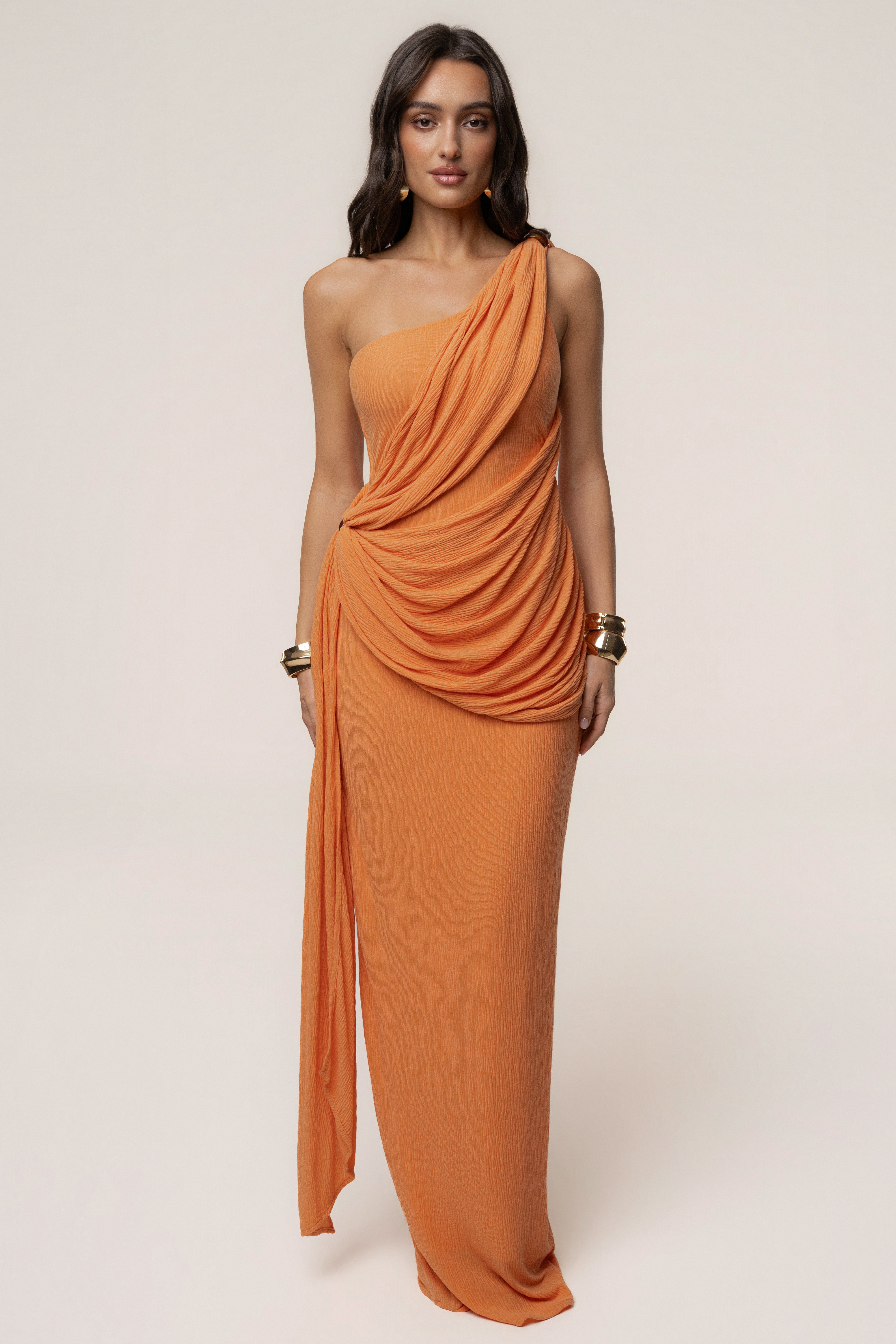 Coral Rich Mocha Wrap Dress - JLUXLABEL
