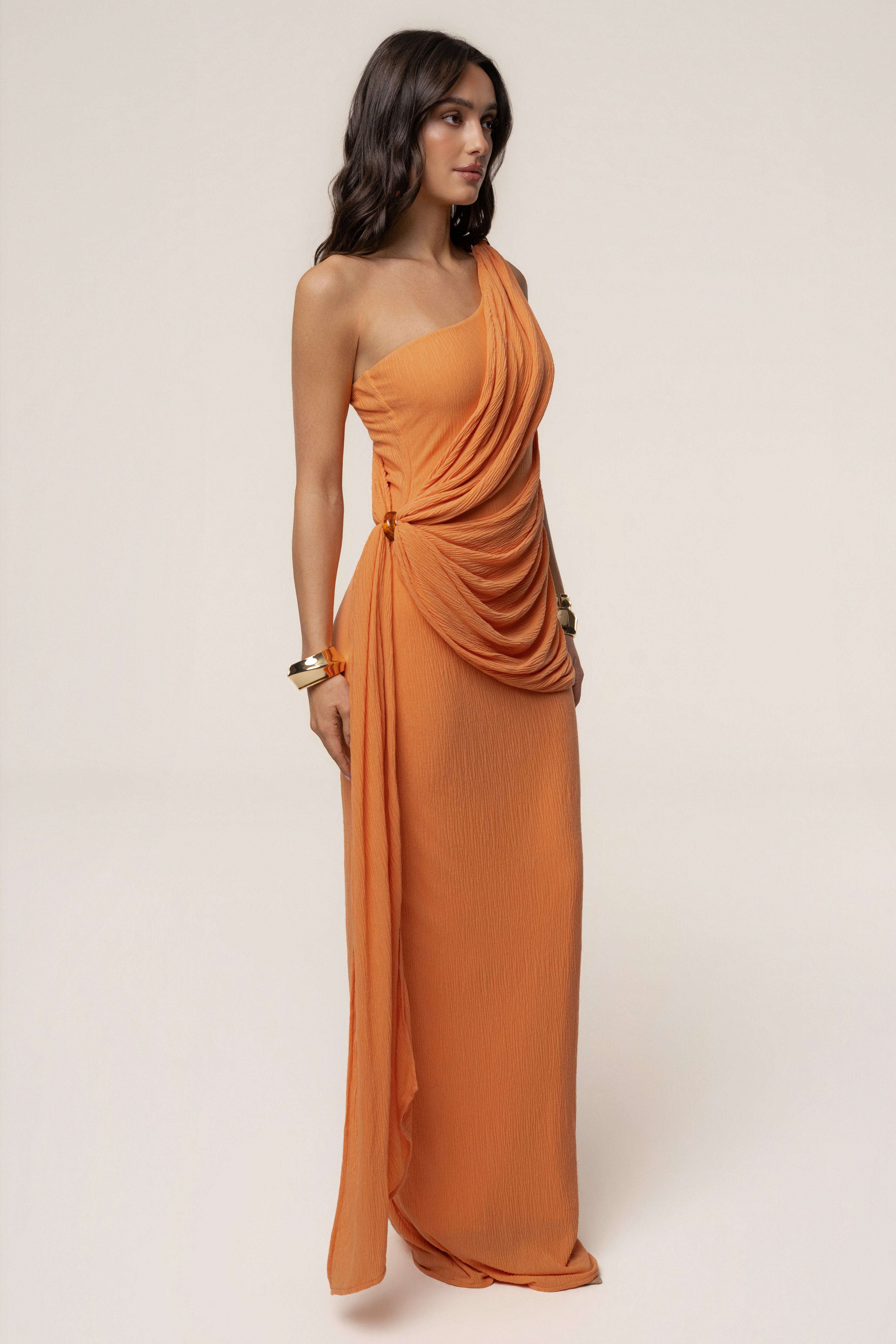 Coral Rich Mocha Wrap Dress - JLUXLABEL