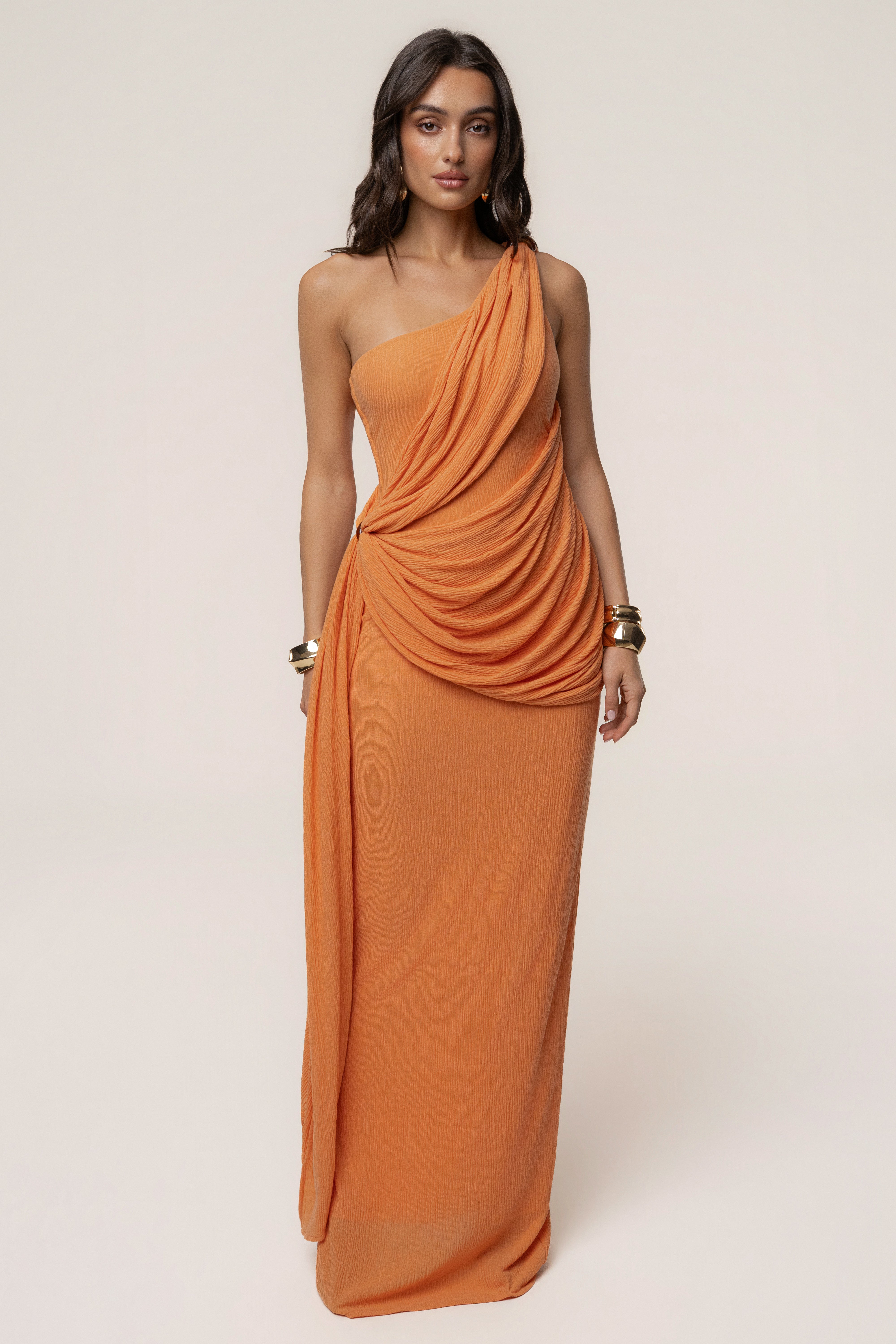 Coral Rich Mocha Wrap Dress - JLUXLABEL