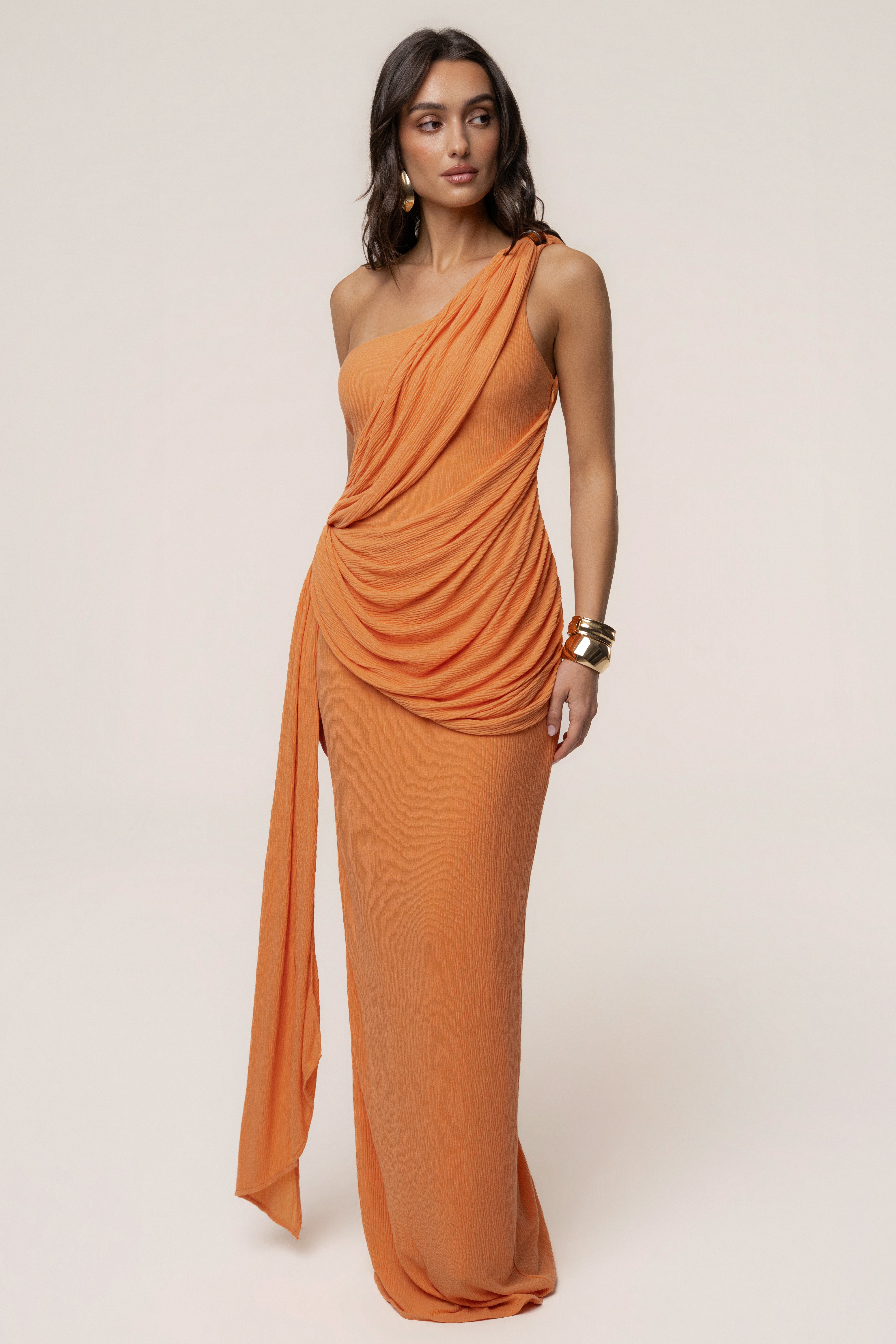 Coral Rich Mocha Wrap Dress - JLUXLABEL
