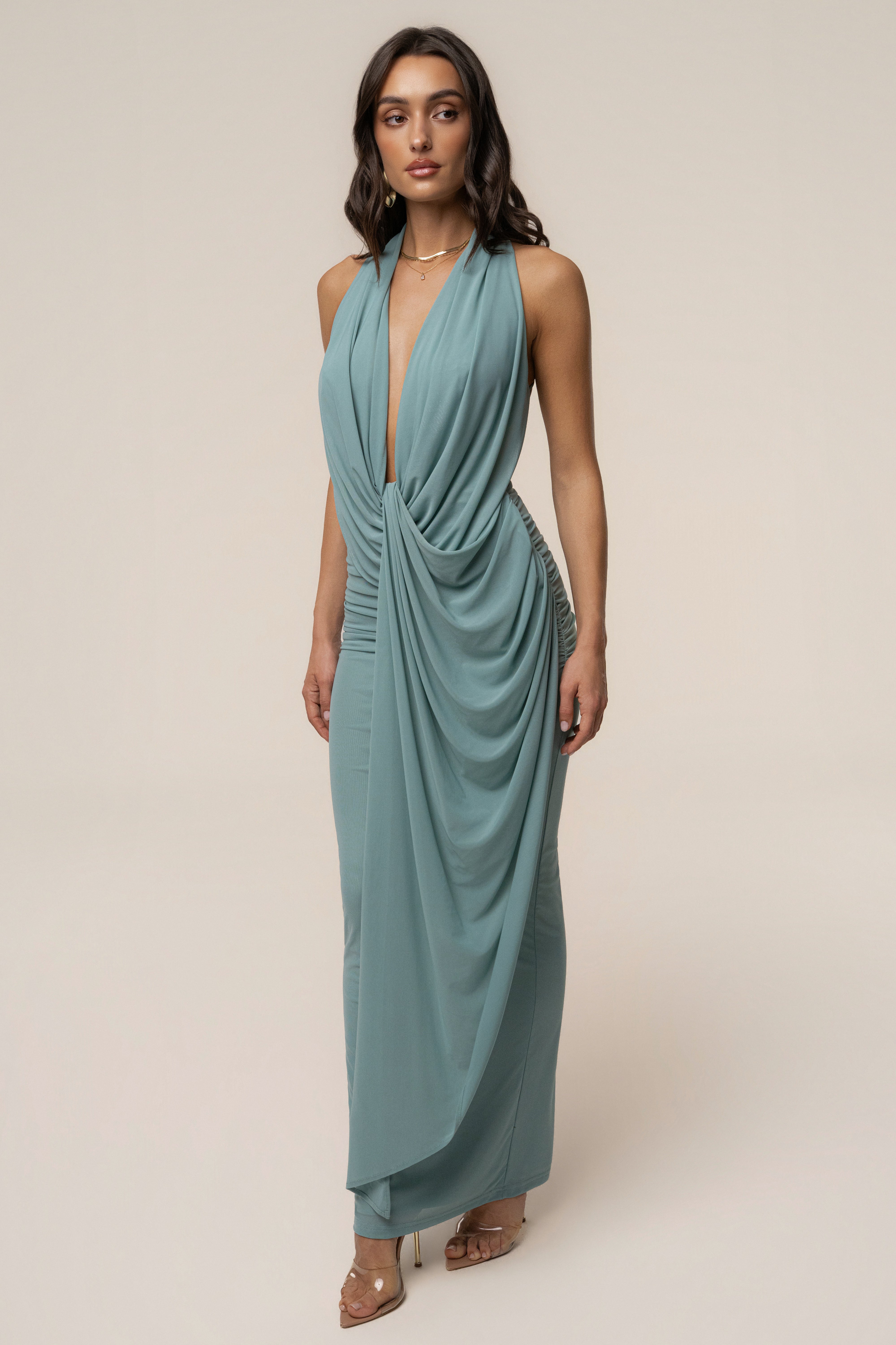 plunge flowy dress F erica Plunge Maxi Dress Red | Red | Womens main image 0