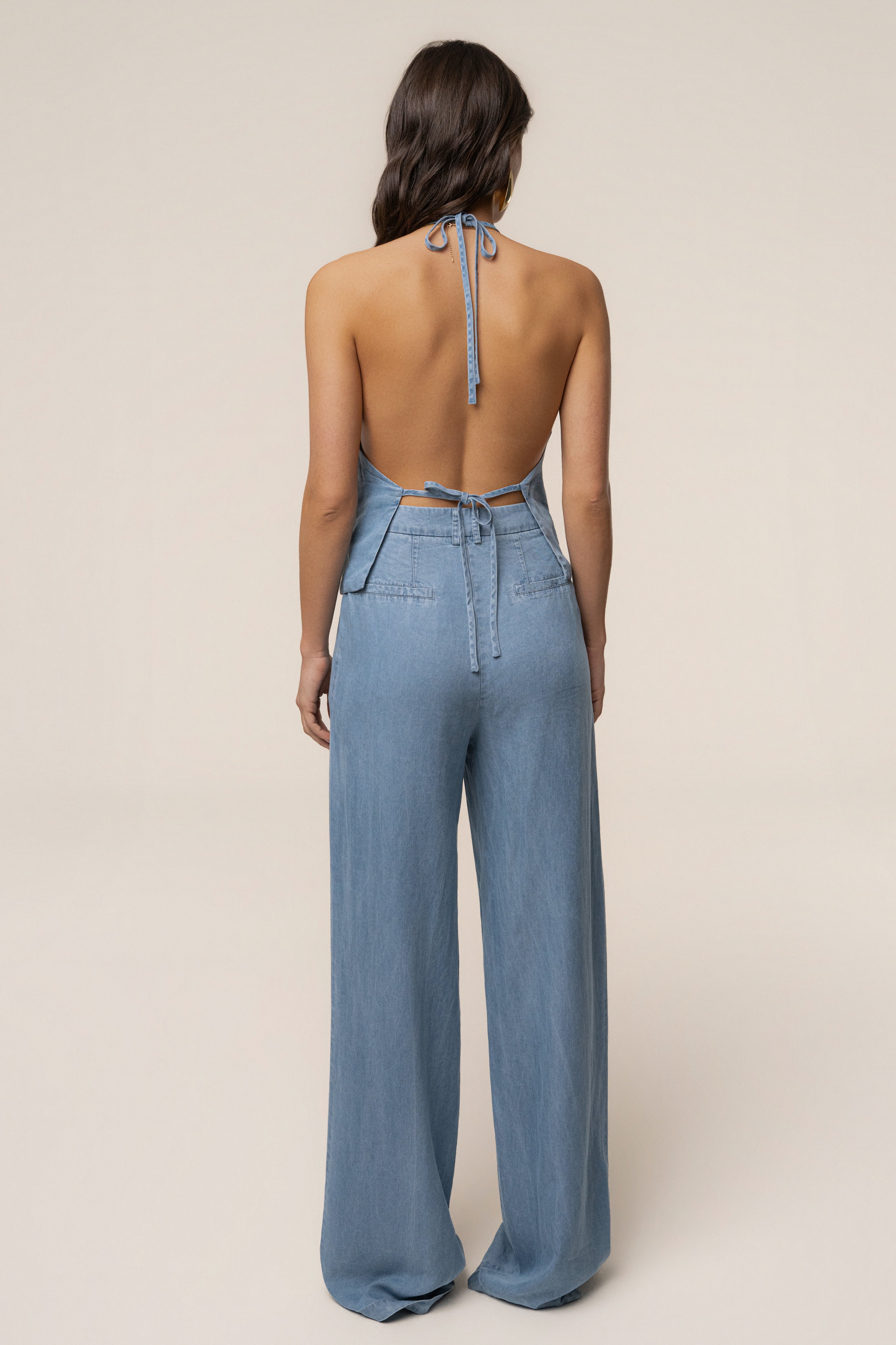 Chambray Downtown Vest Top - JLUXLABEL