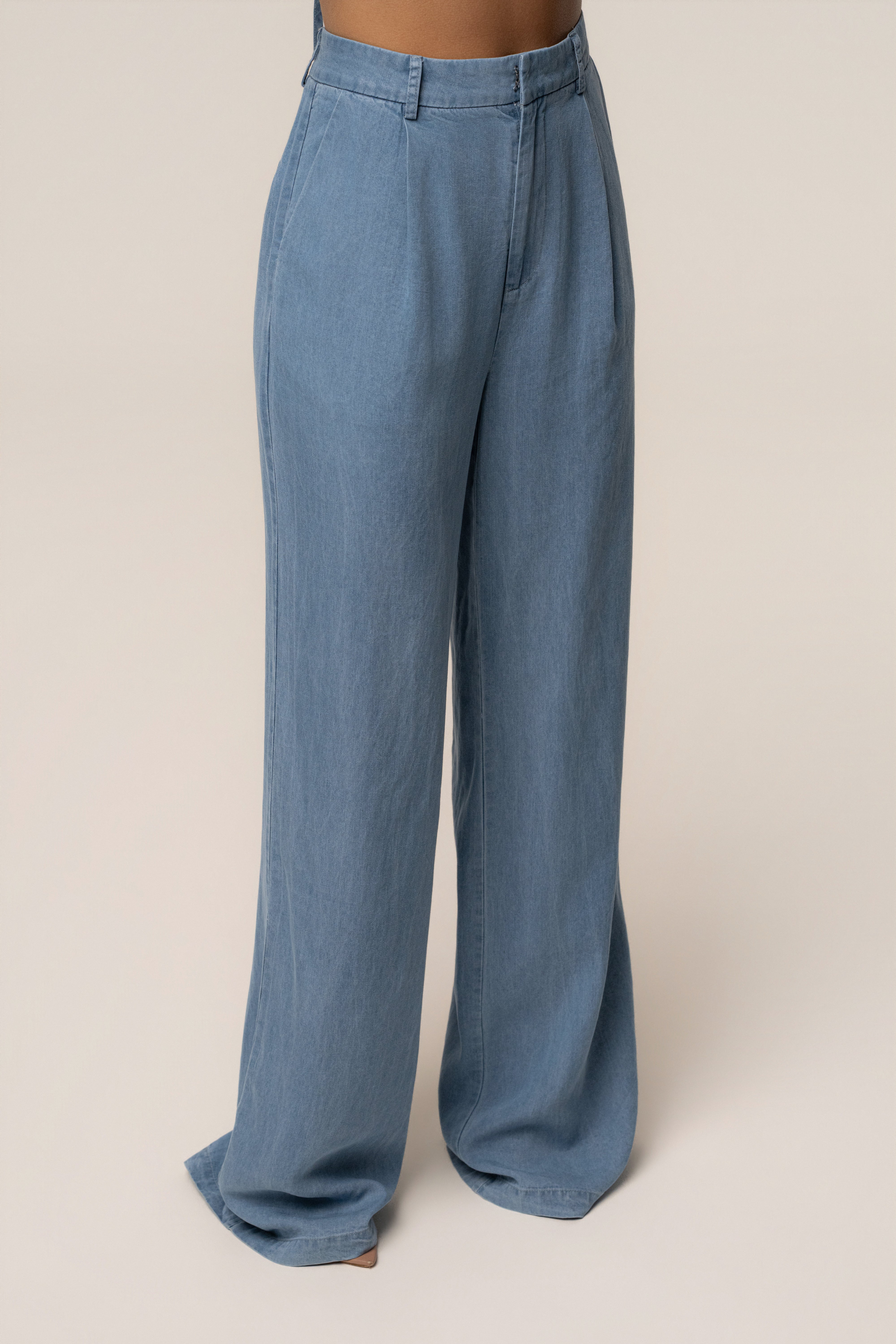Chambray Downtown Pant - JLUXLABEL