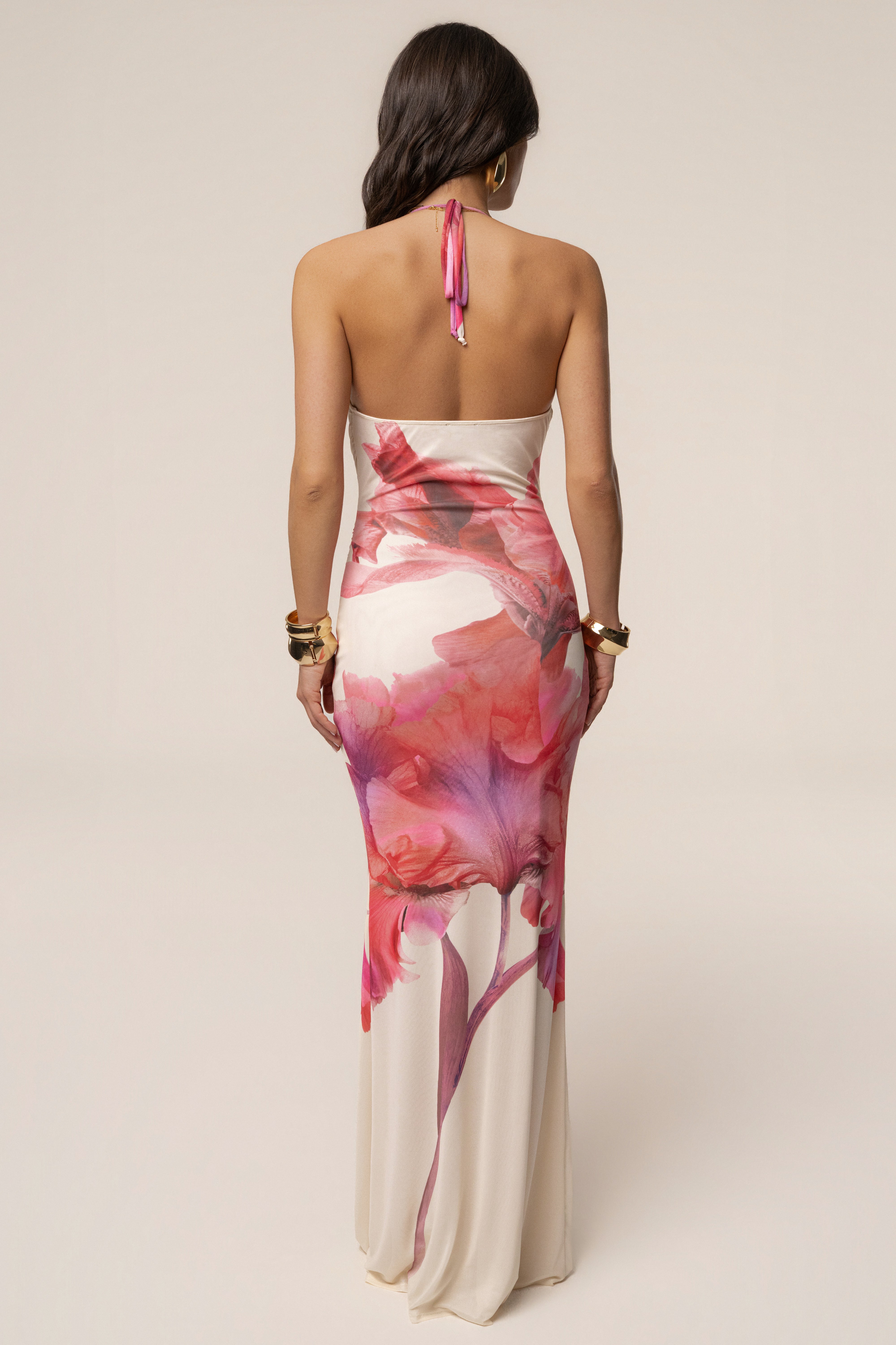 Ivory Coastal Bloom Maxi Dress - JLUXLABEL