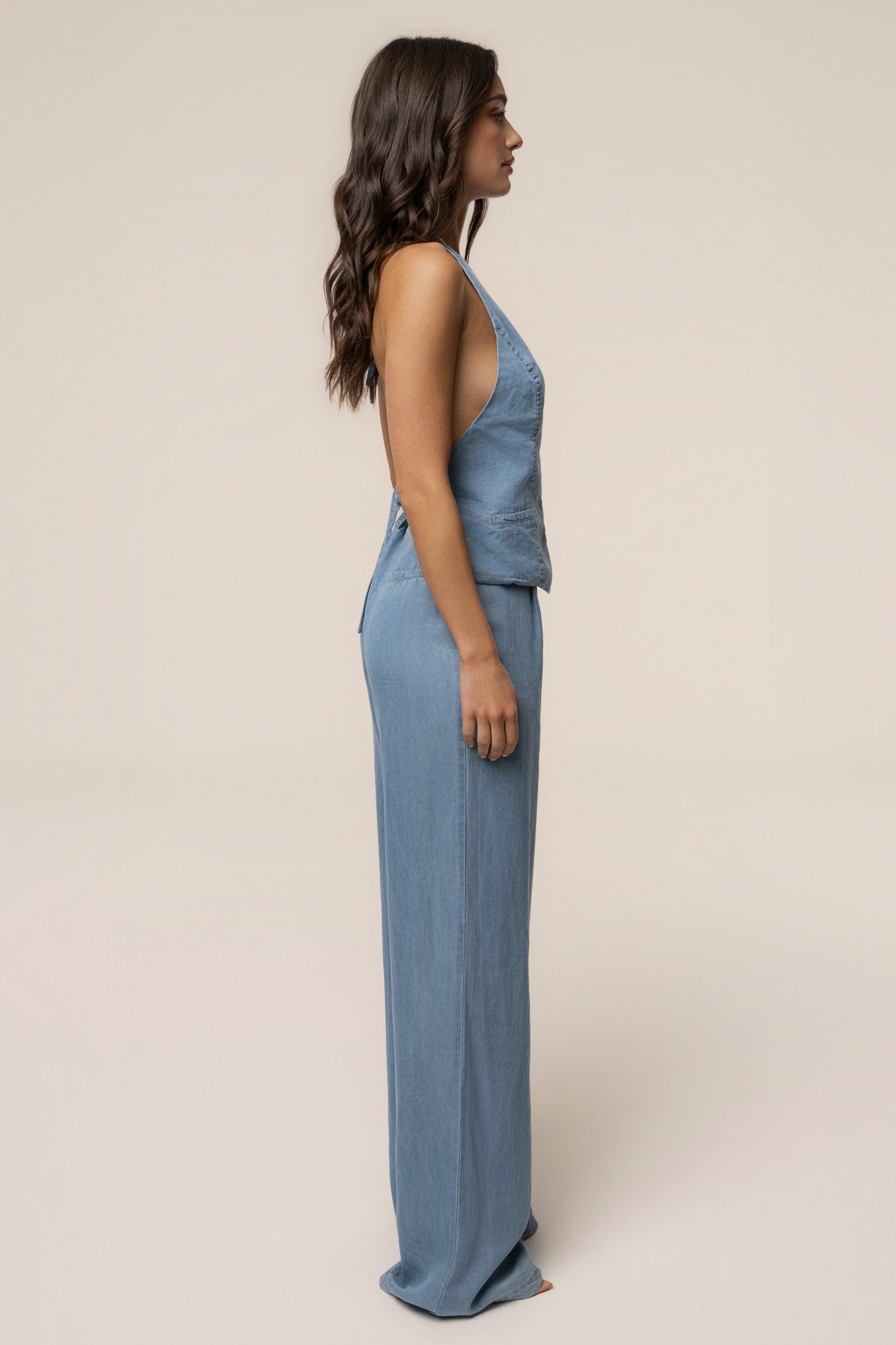 Chambray Downtown Pant - JLUXLABEL