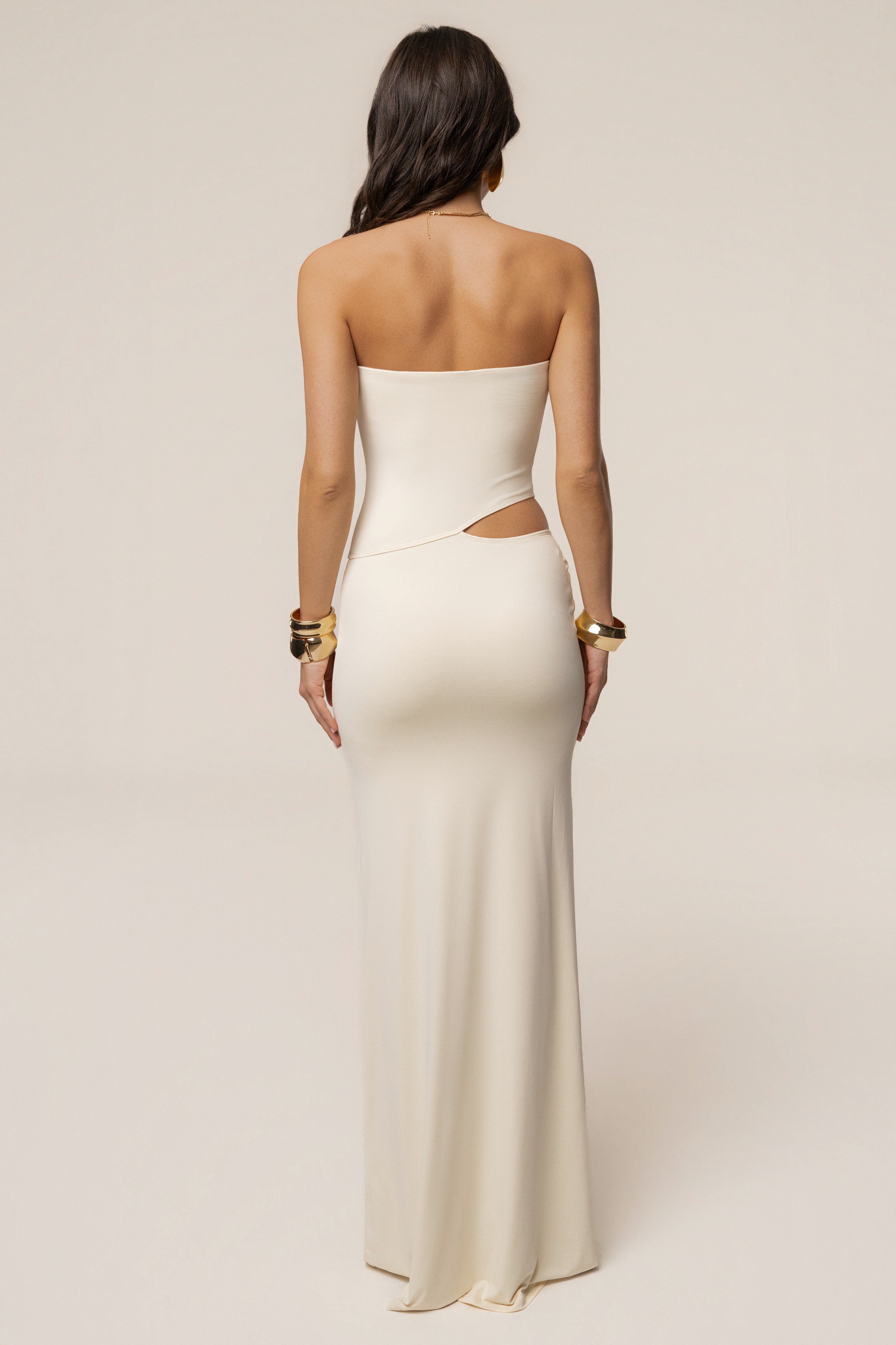 Cream Sun-kissed Glow Maxi Dress - JLUXLABEL