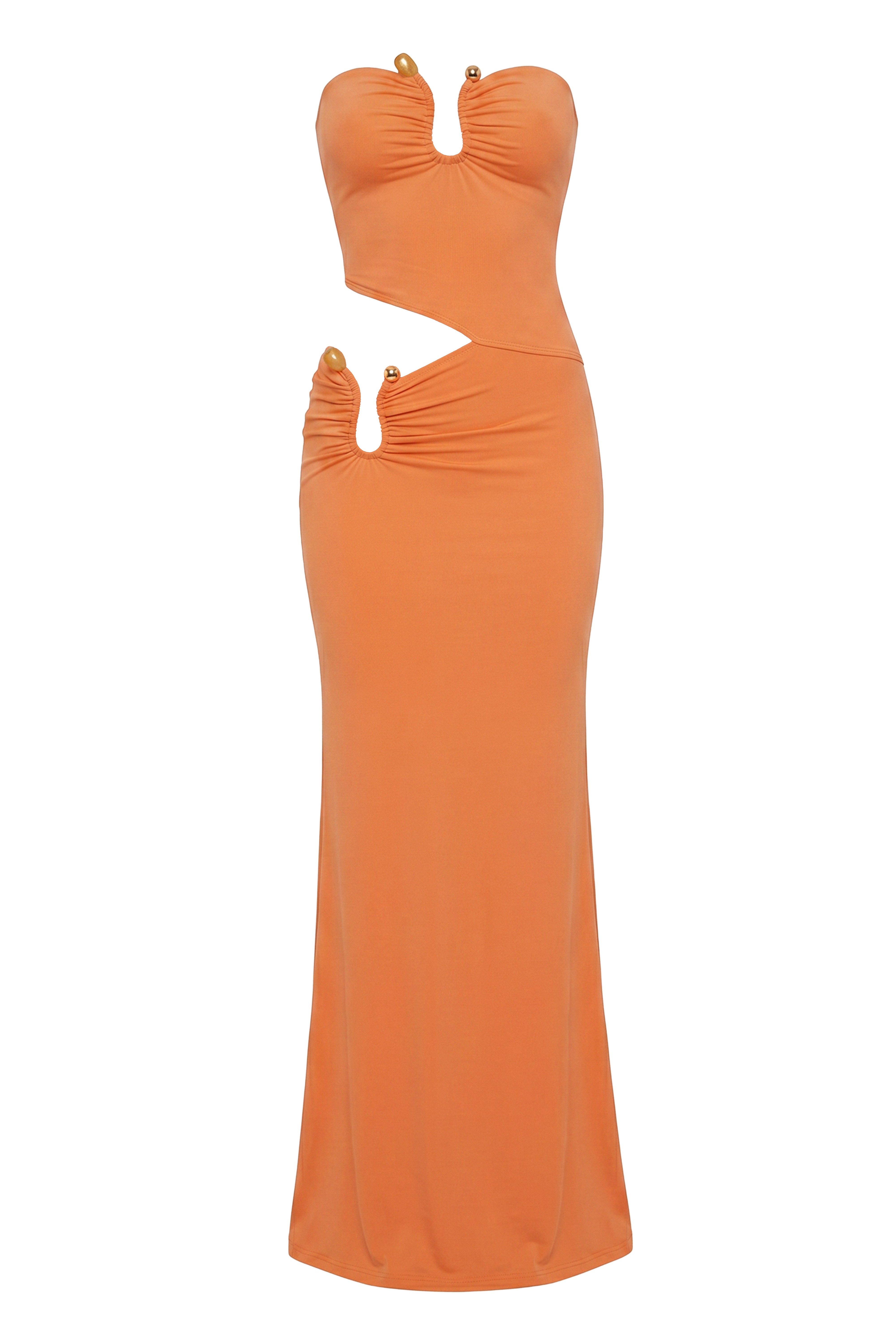 Peach Sun-kissed Glow Maxi Dress - JLUXLABEL