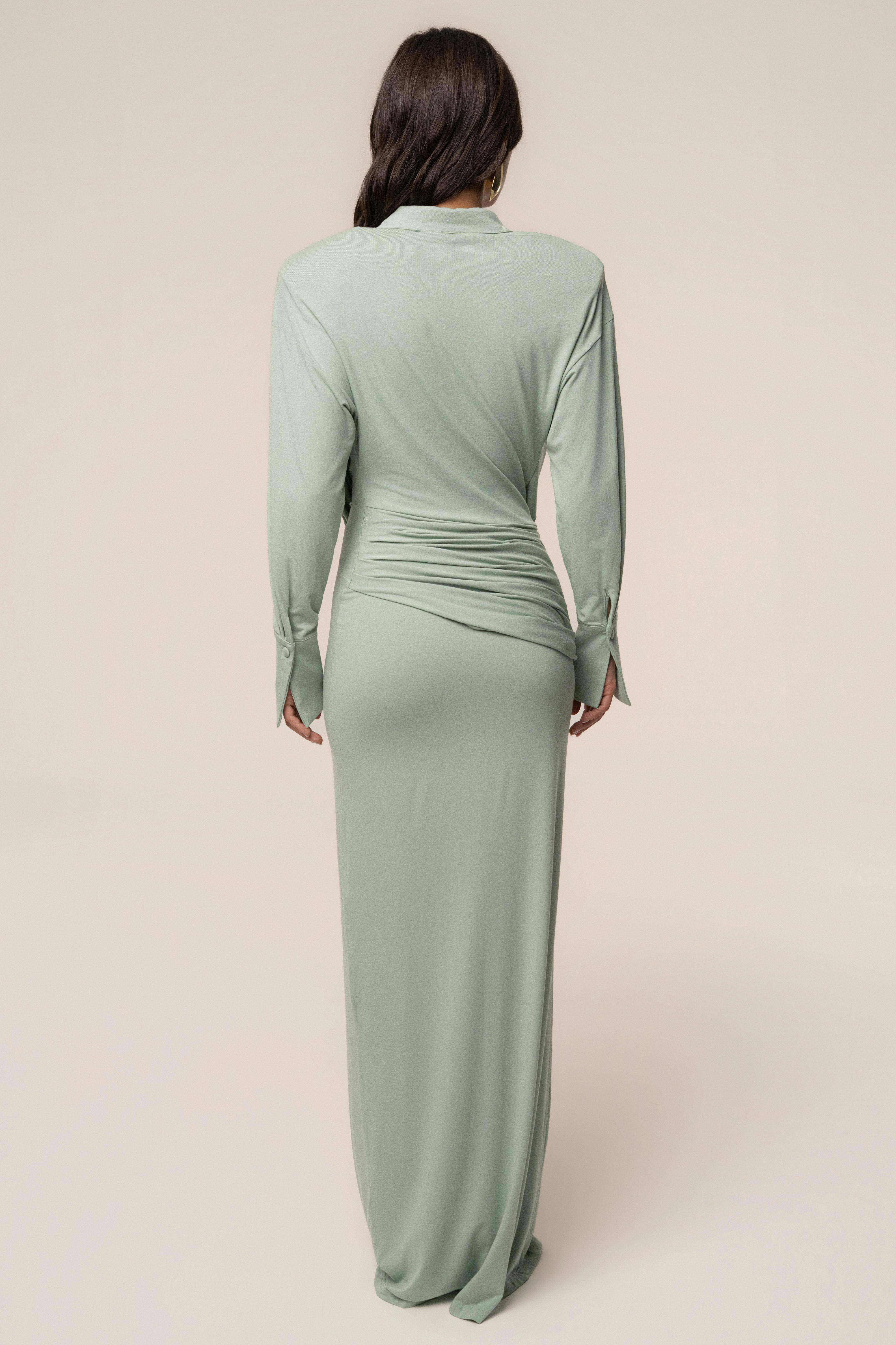Mint Poise Draped Maxi Dress