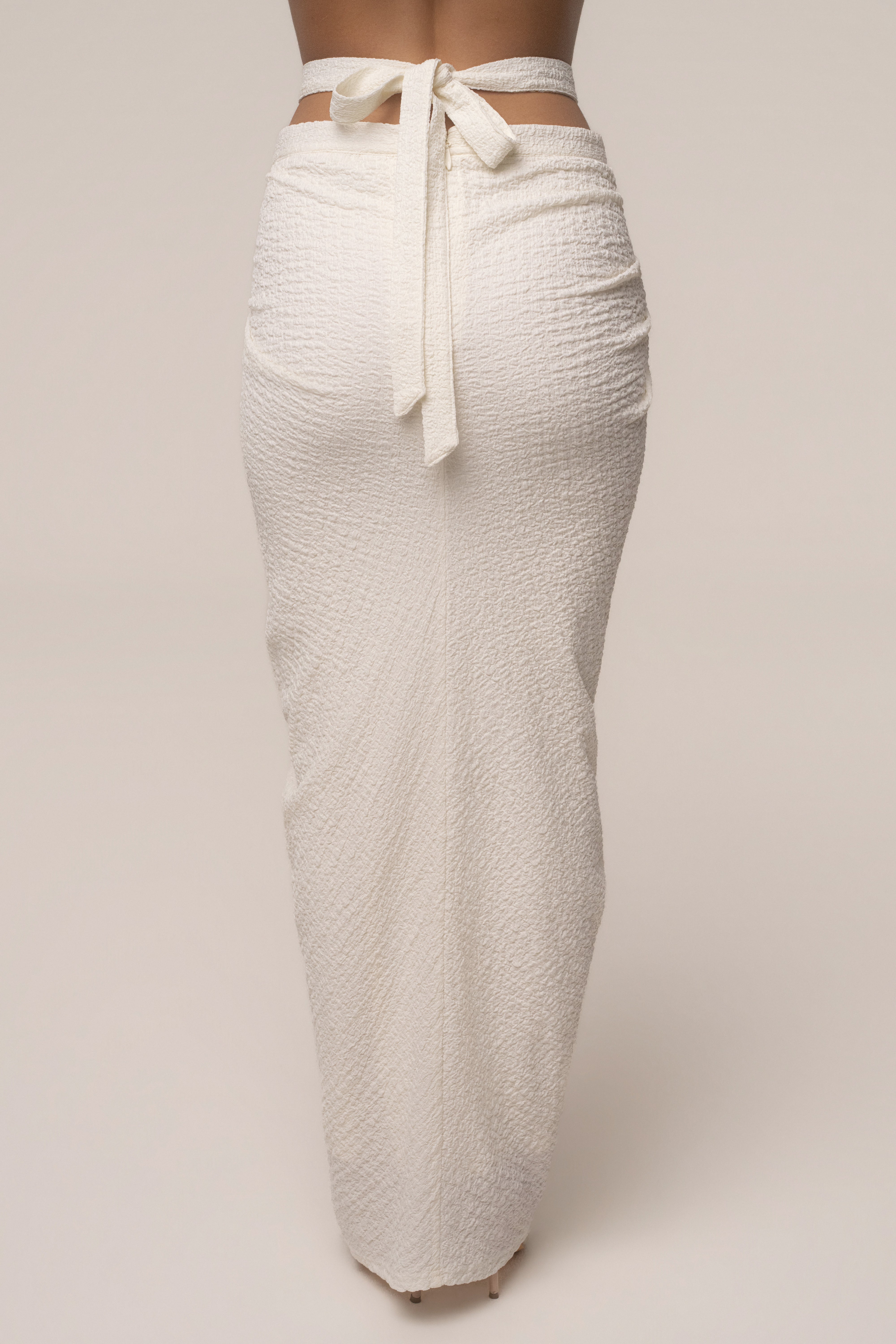 Ivory Cabana Slit Maxi Skirt - JLUXLABEL