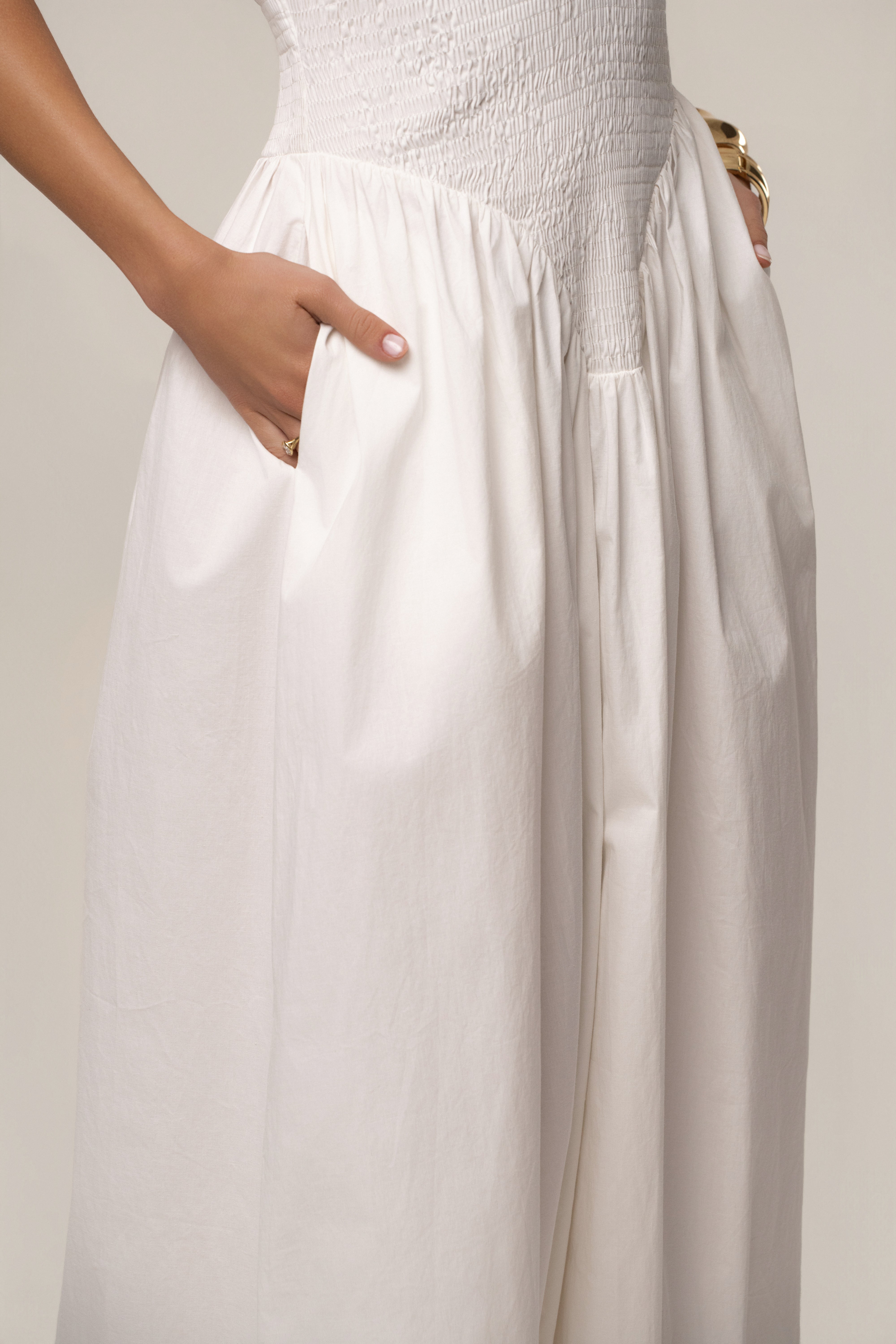 Ivory Madrid Halter Maxi Dress - JLUXLABEL