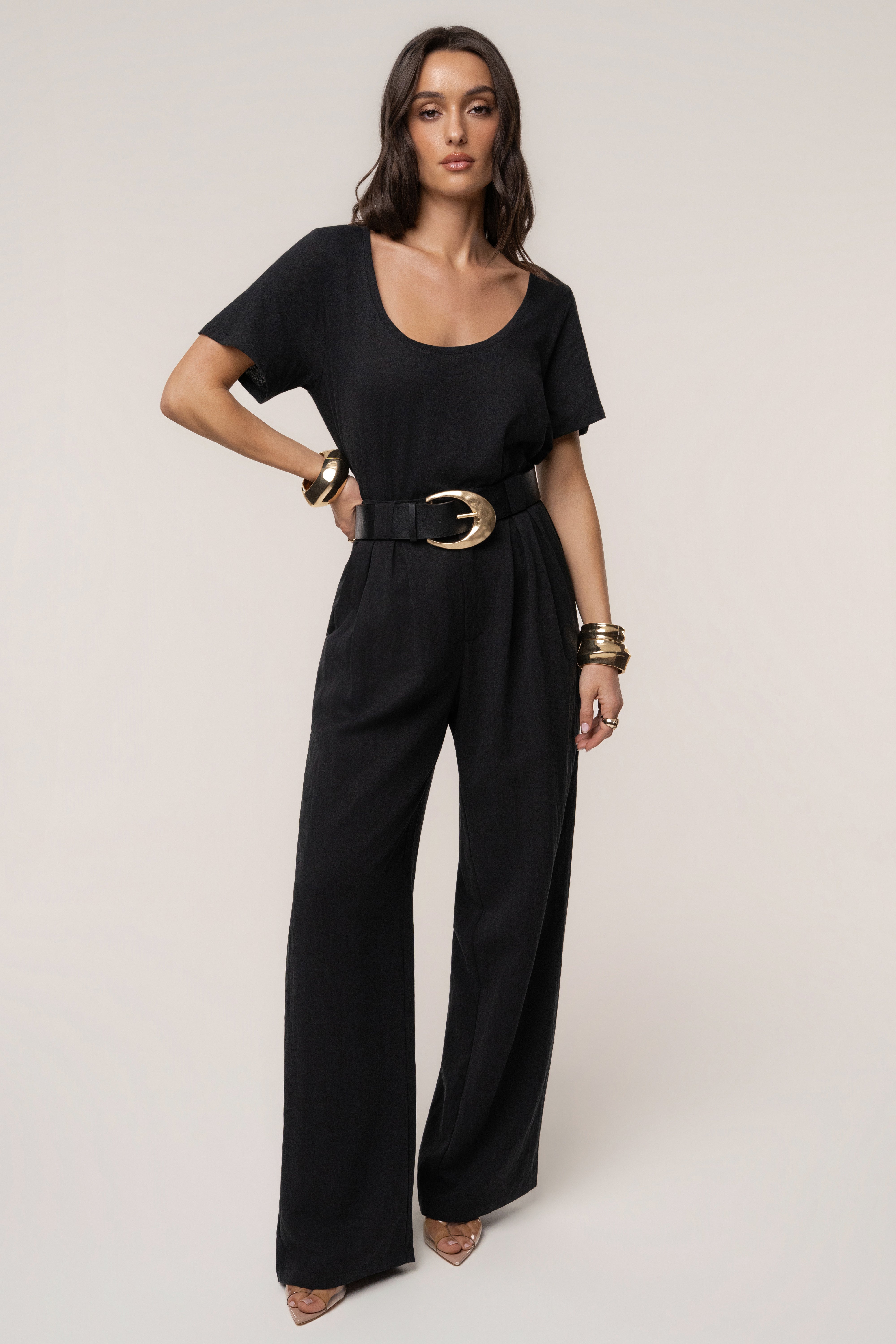 Black At Ease Scoop Top - JLUXLABEL
