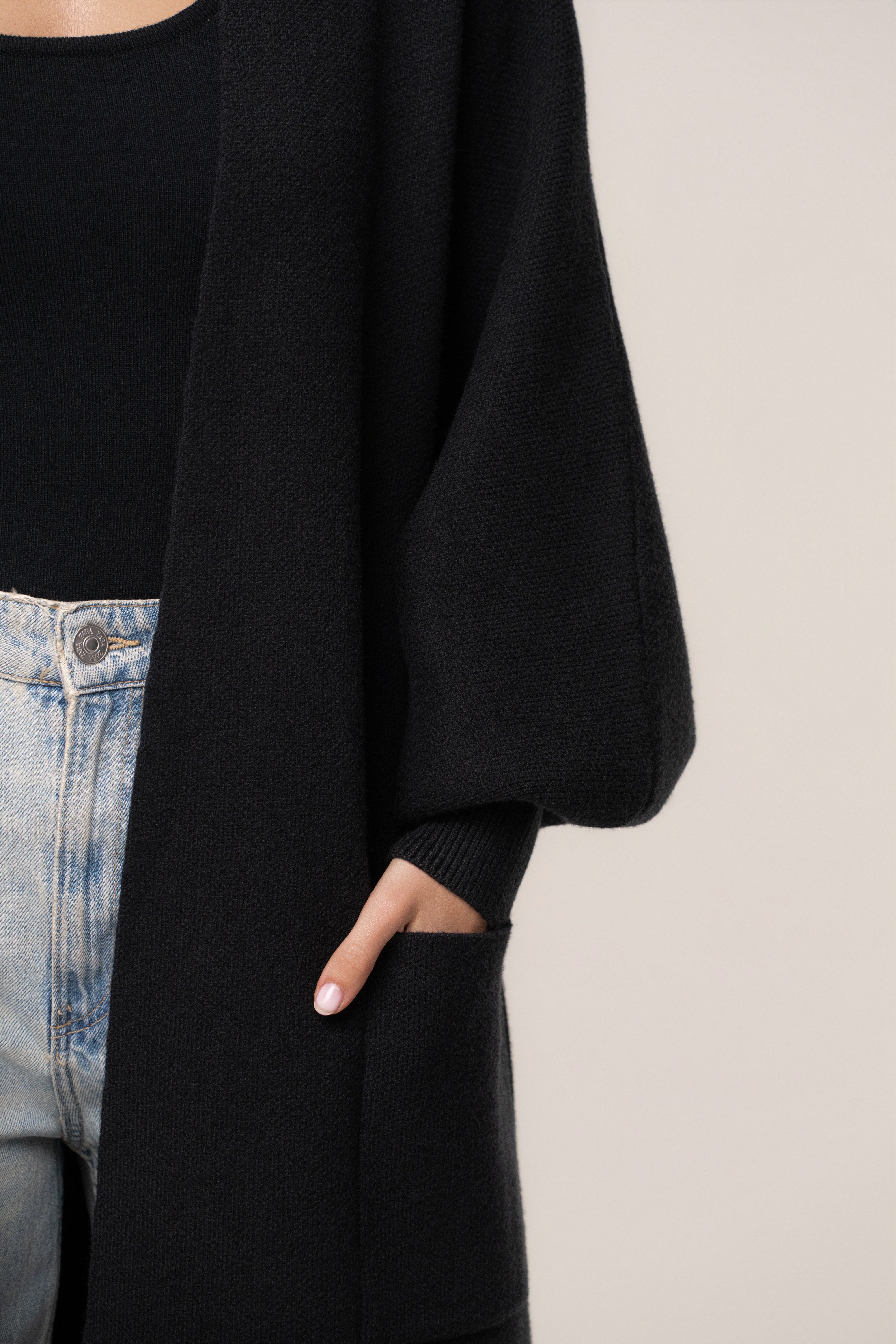 Black Soft Embrace Cardigan - JLUXLABEL