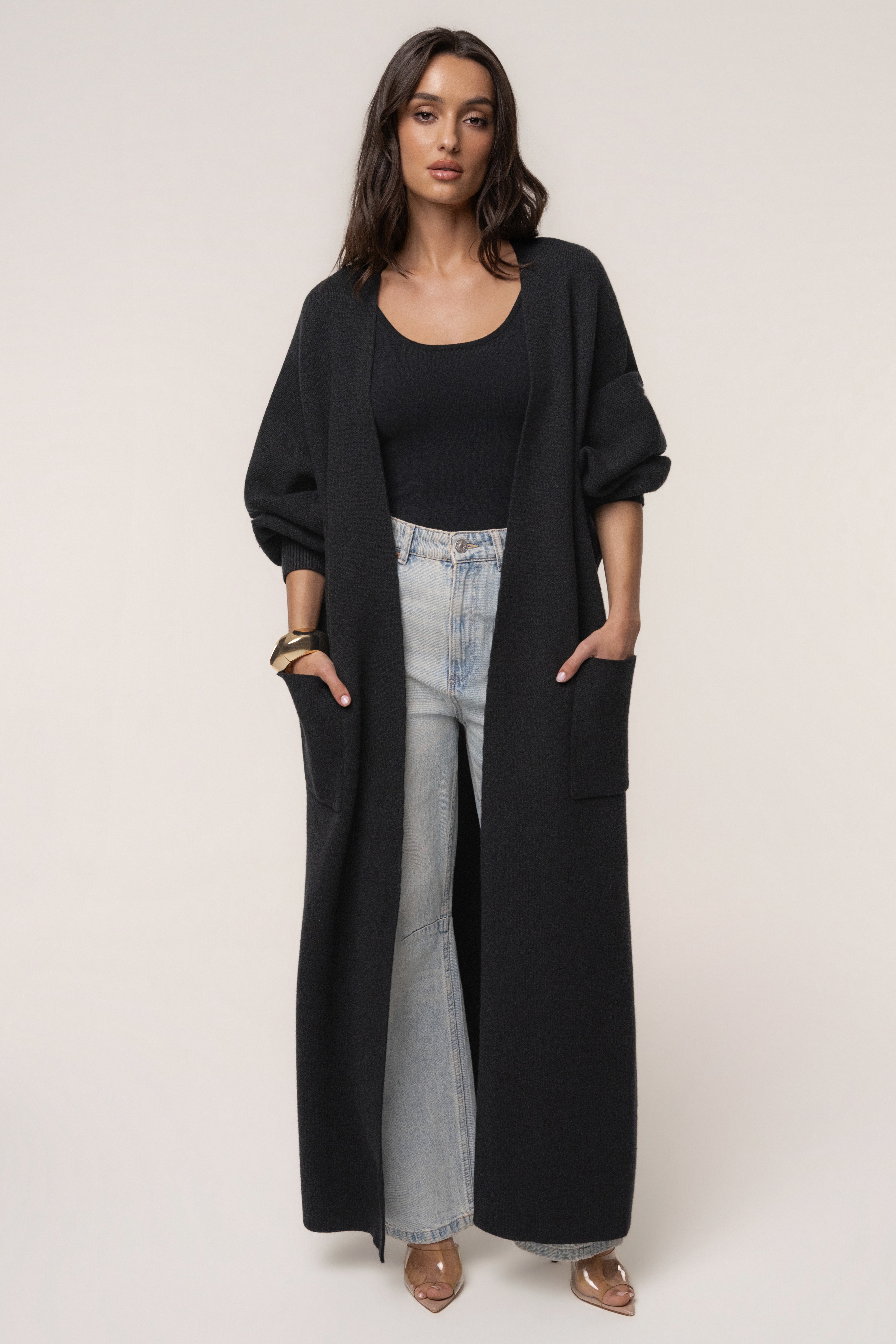 Black Soft Embrace Cardigan | JLUXLABEL