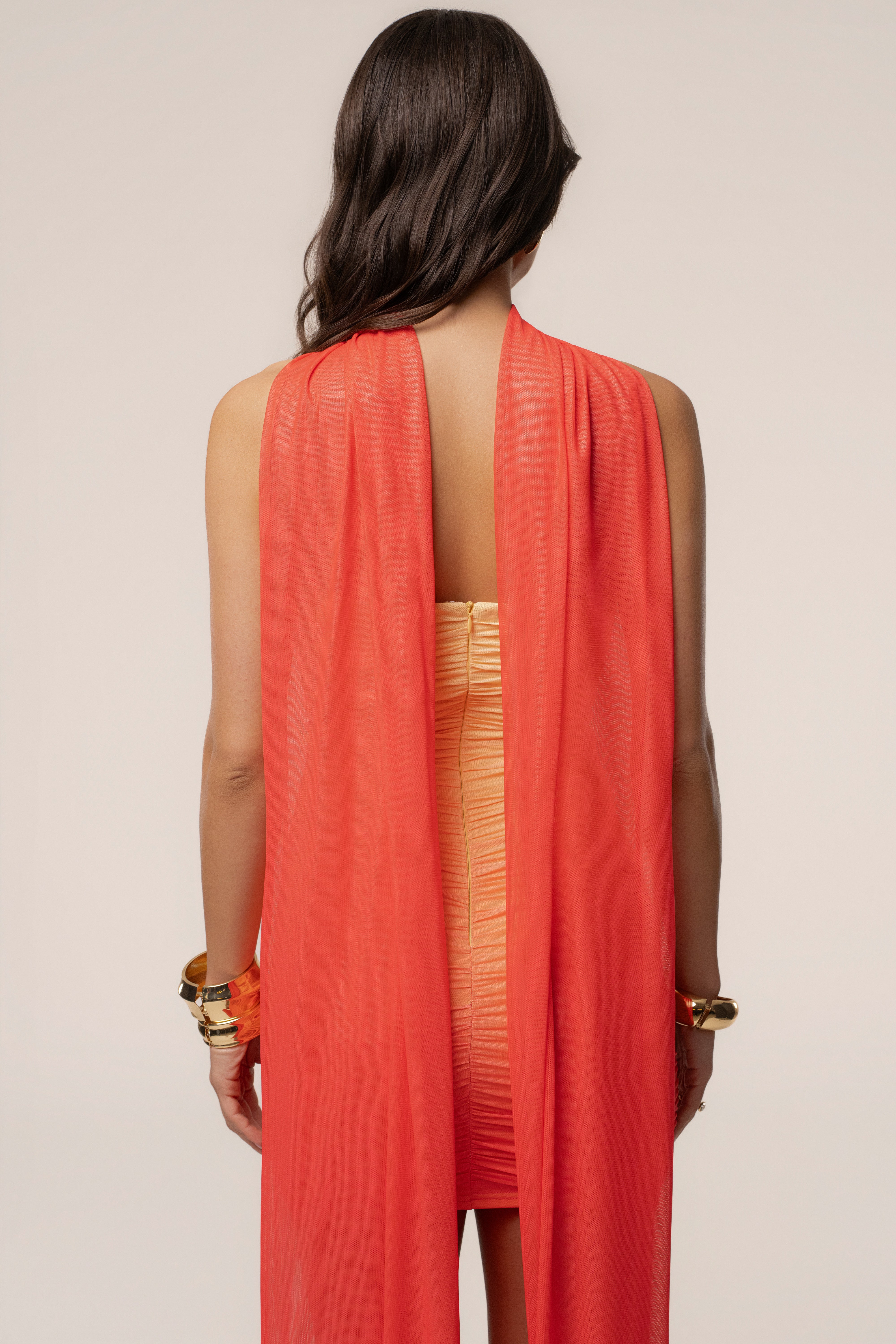 orange sicily flowers scarf mini dress Orange Romance Scarf Mini Dress