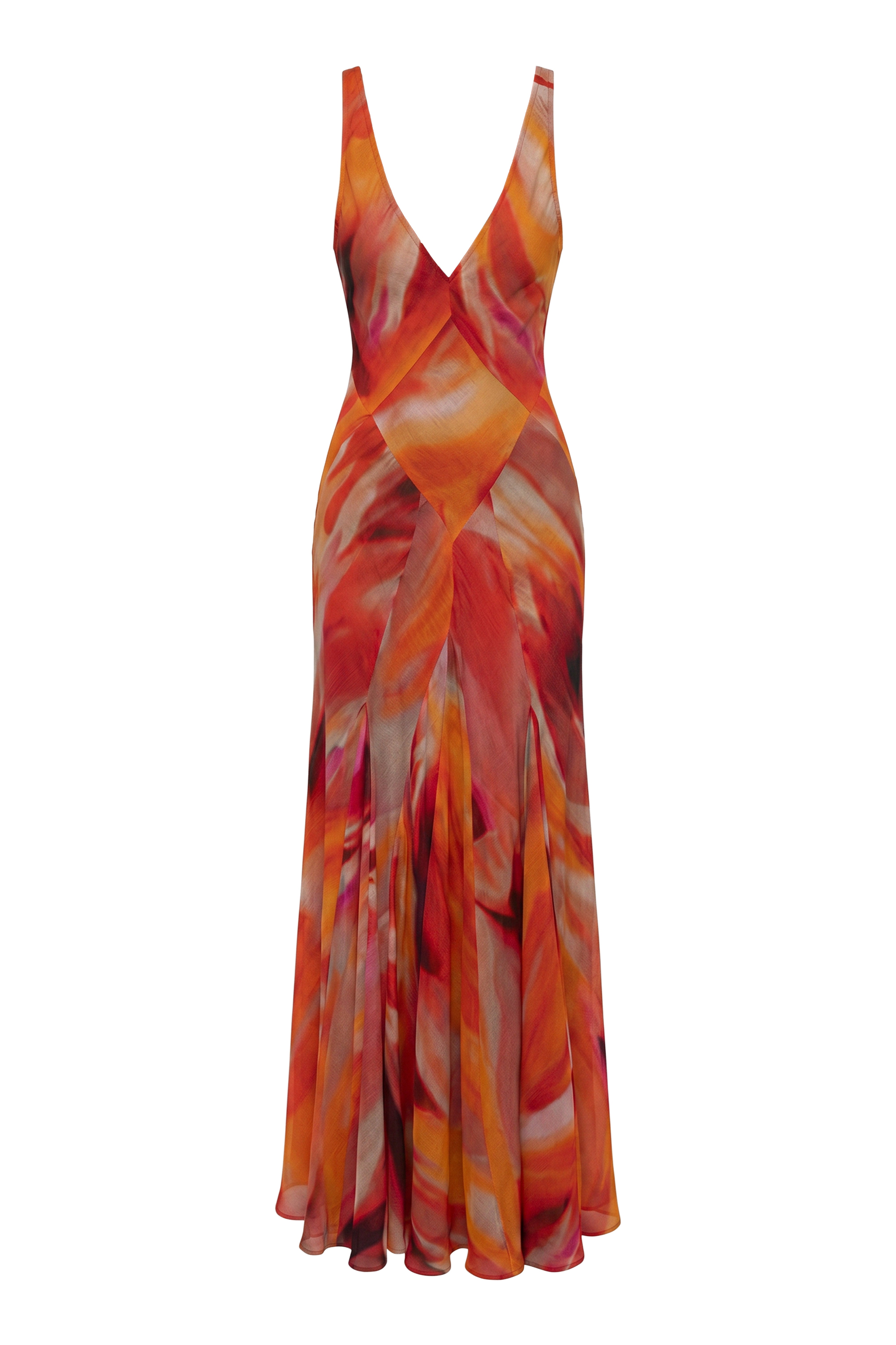 Red Prism Tide Maxi Dress - JLUXLABEL