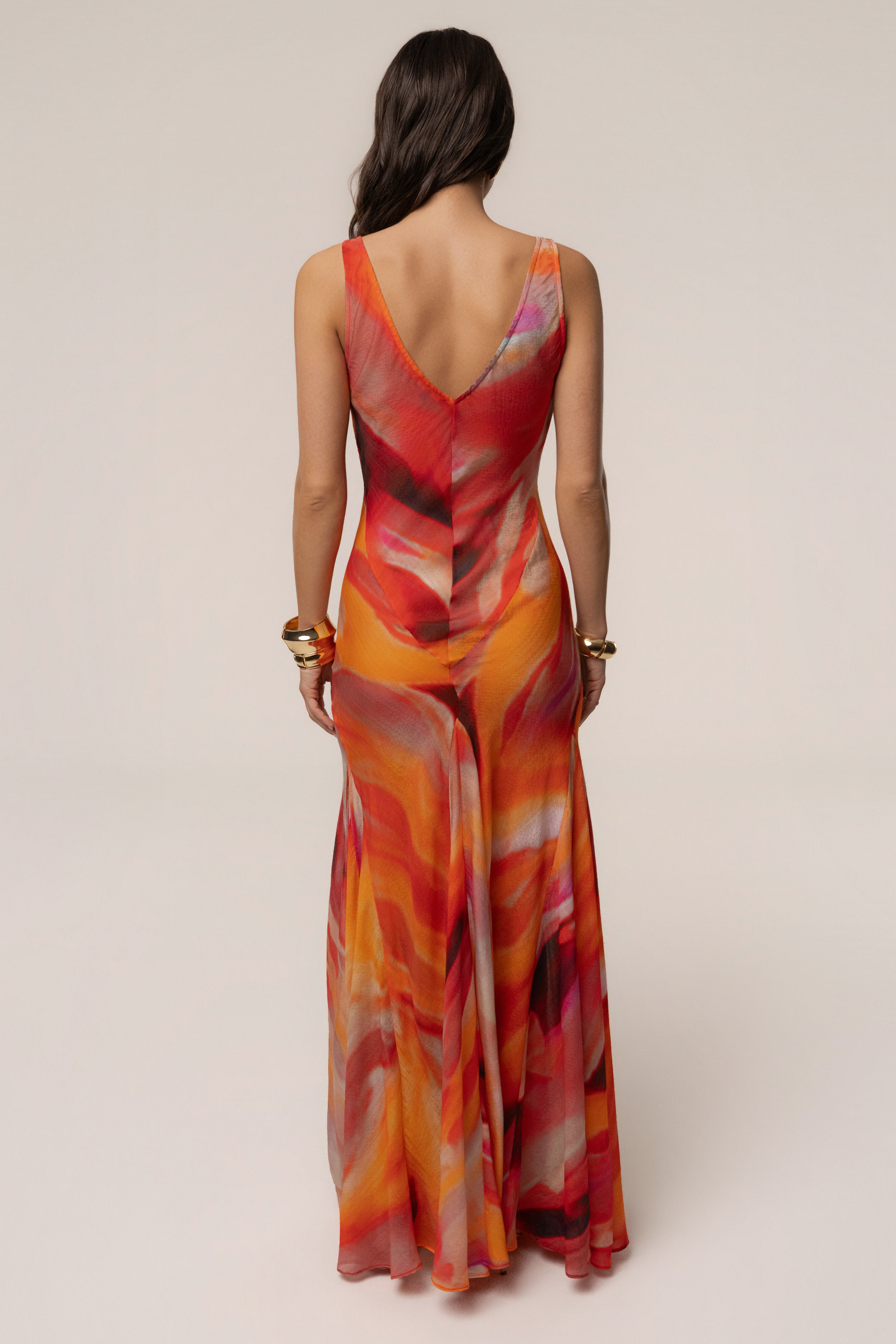 Red Prism Tide Maxi Dress - JLUXLABEL