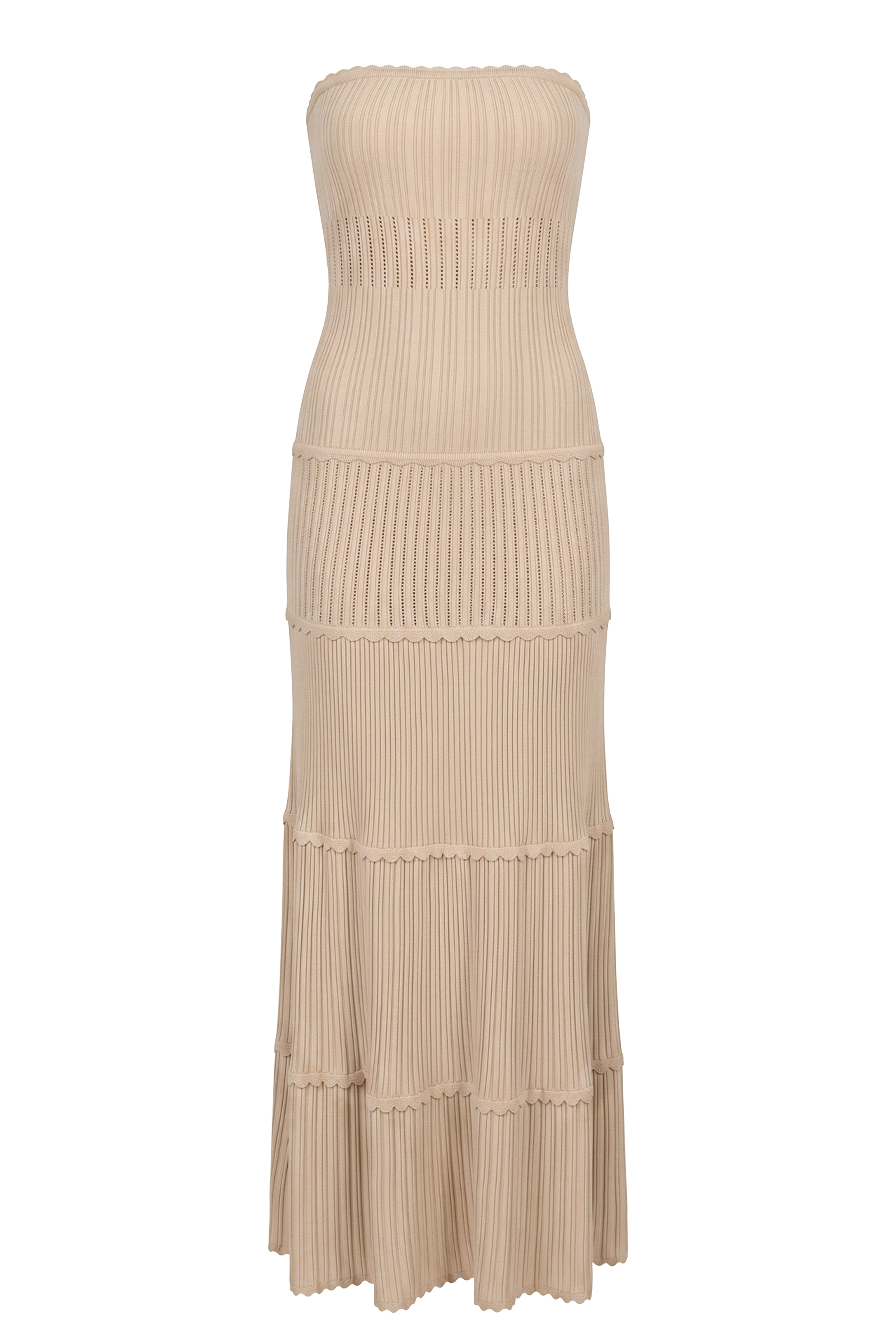 Cream Vienna Strapless Maxi Dress