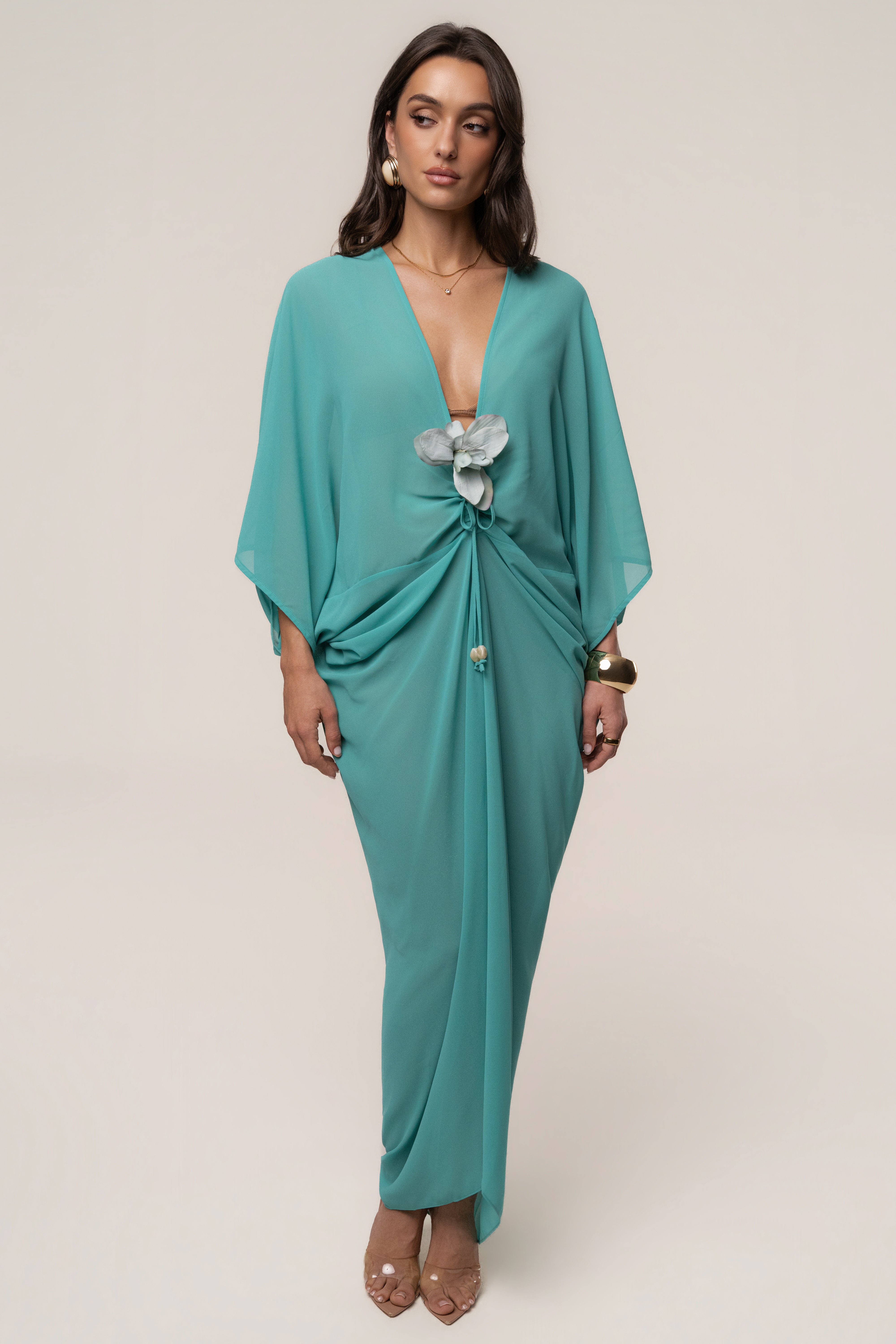 Teal Longer Days Cover Up Dress - JLUXLABEL