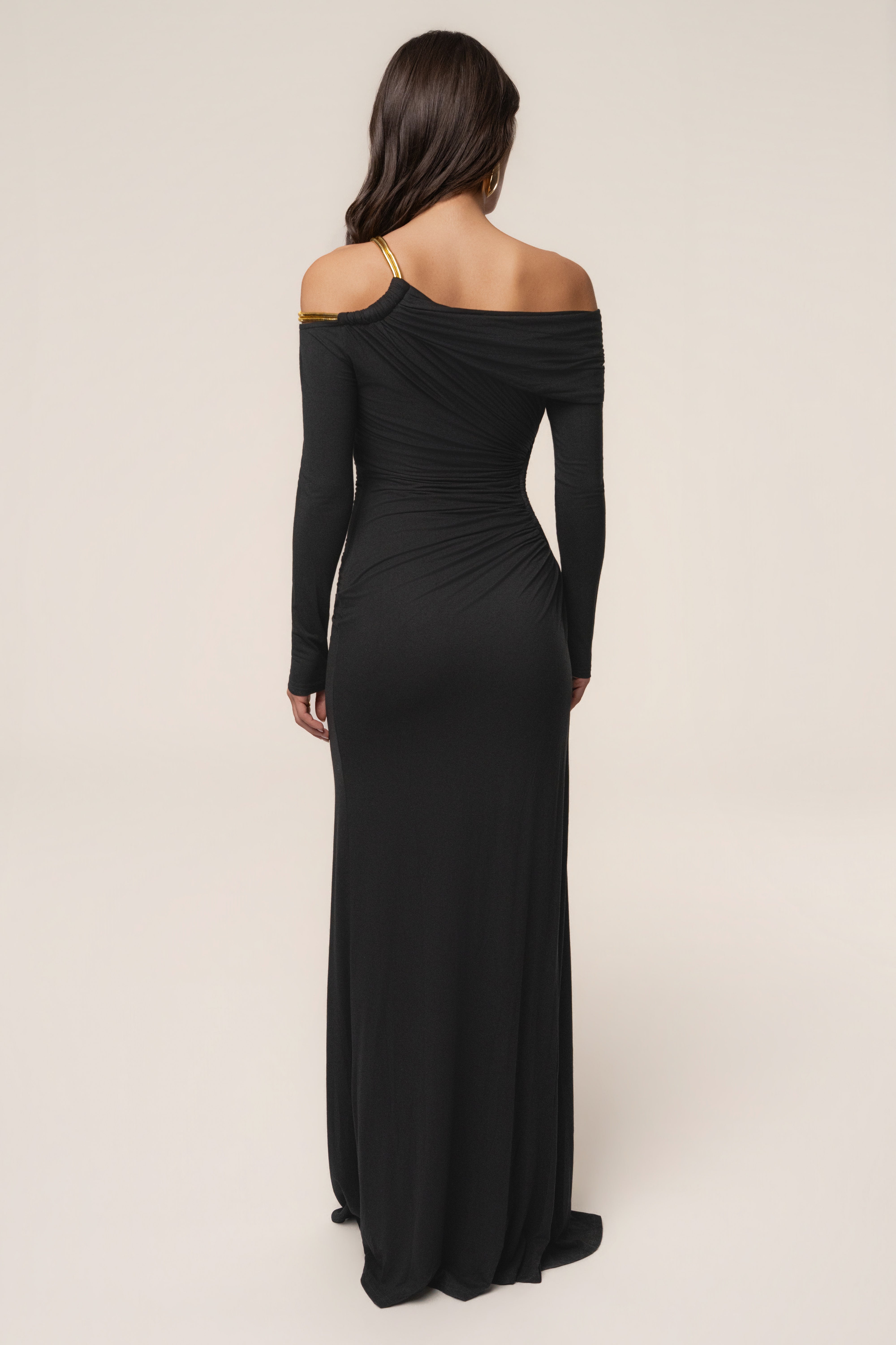 Black Gilded Grace Maxi Dress - JLUXLABEL