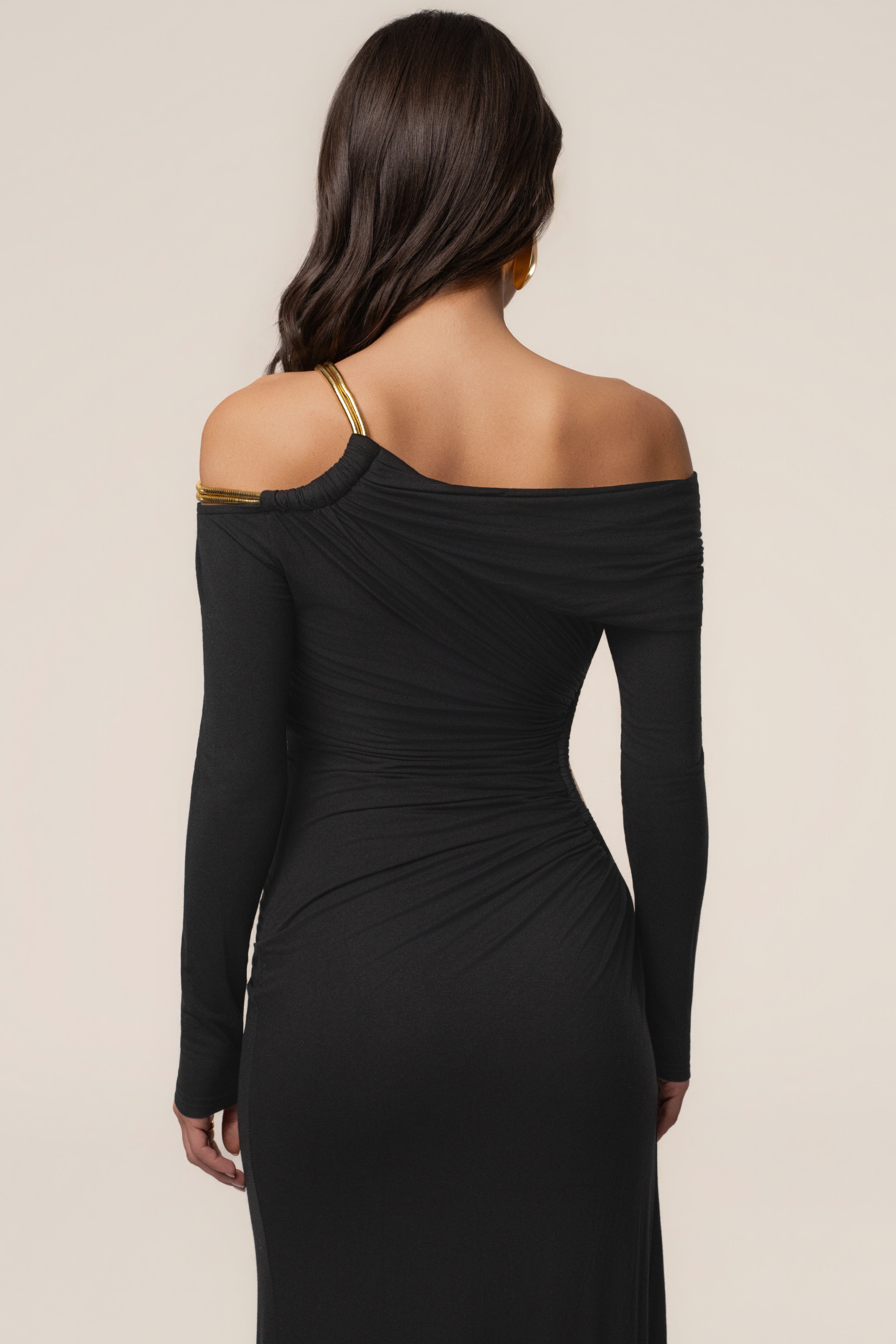 Black Gilded Grace Maxi Dress - JLUXLABEL