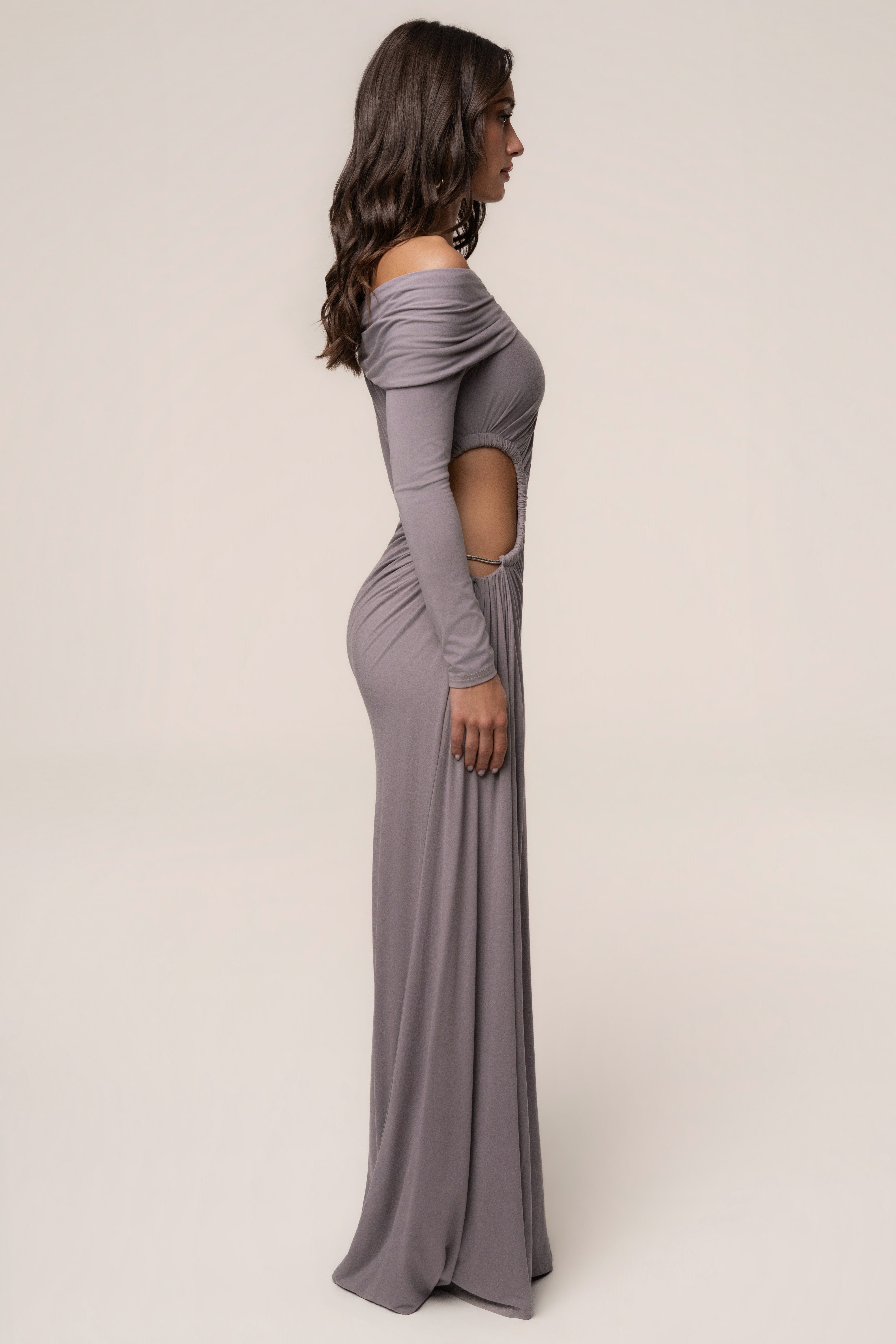 Grey Gilded Grace Maxi Dress - JLUXLABEL