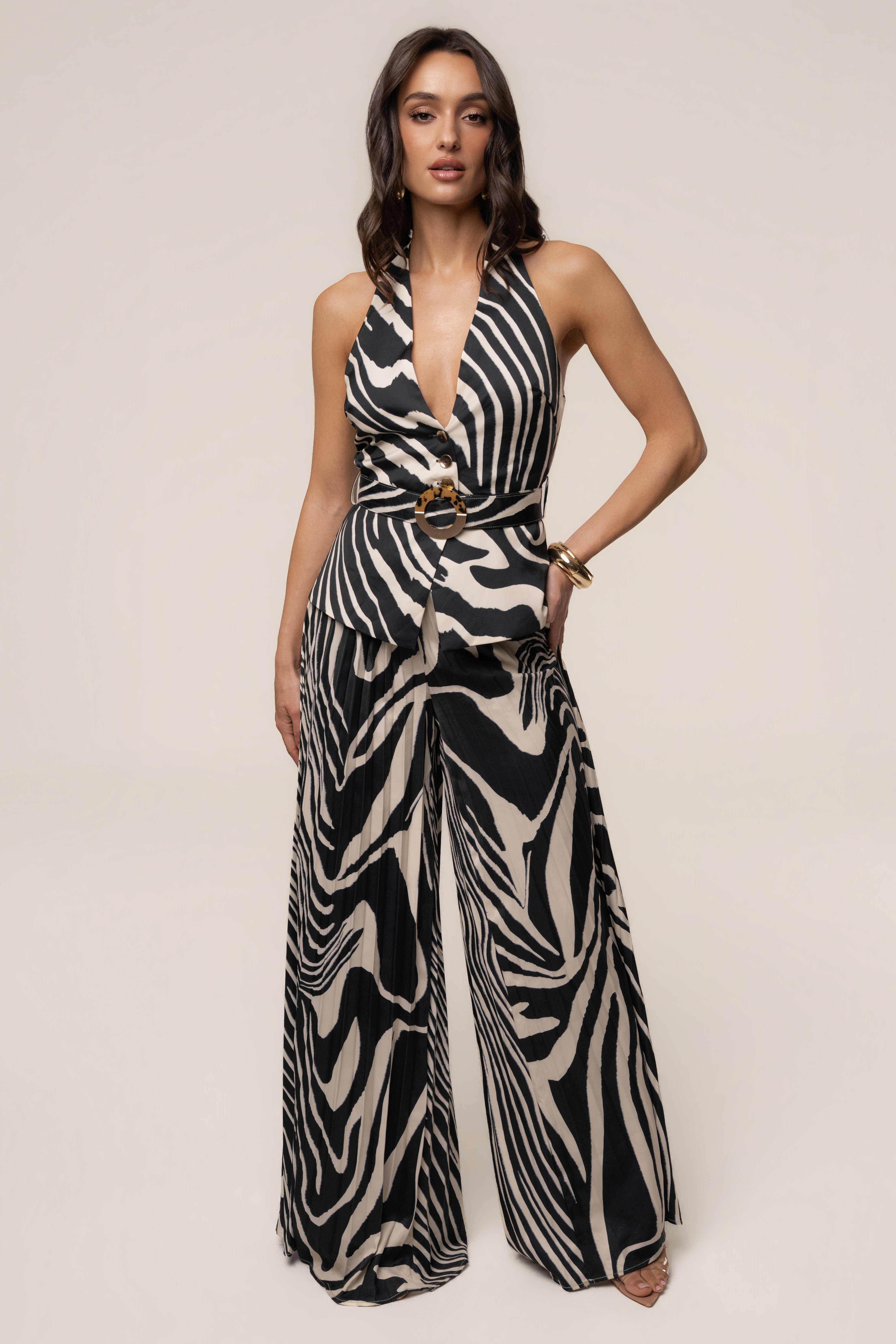 Black Abstract Oasis Flow Pant Set - JLUXLABEL