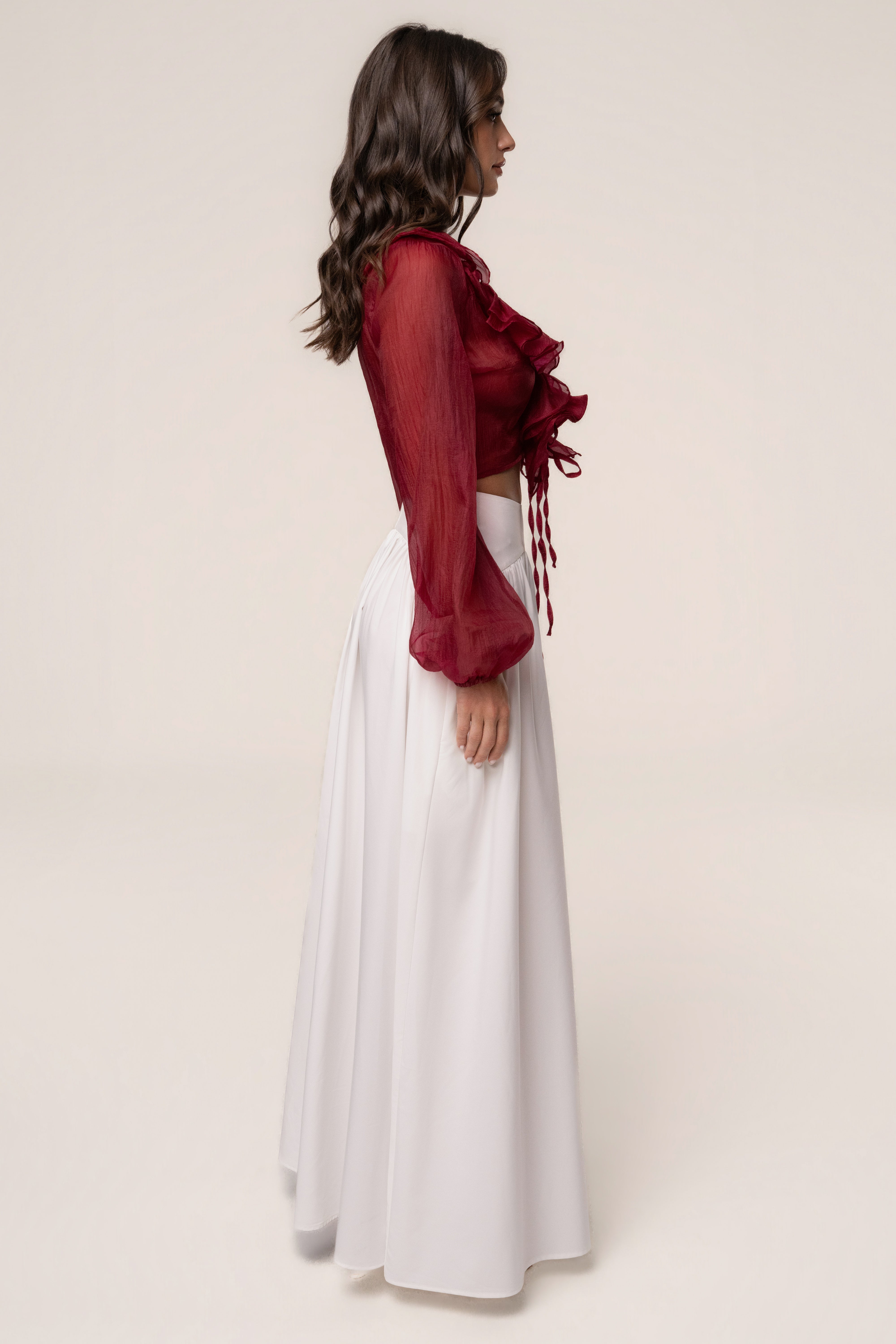 Berry Delilah Ruffled Top - JLUXLABEL
