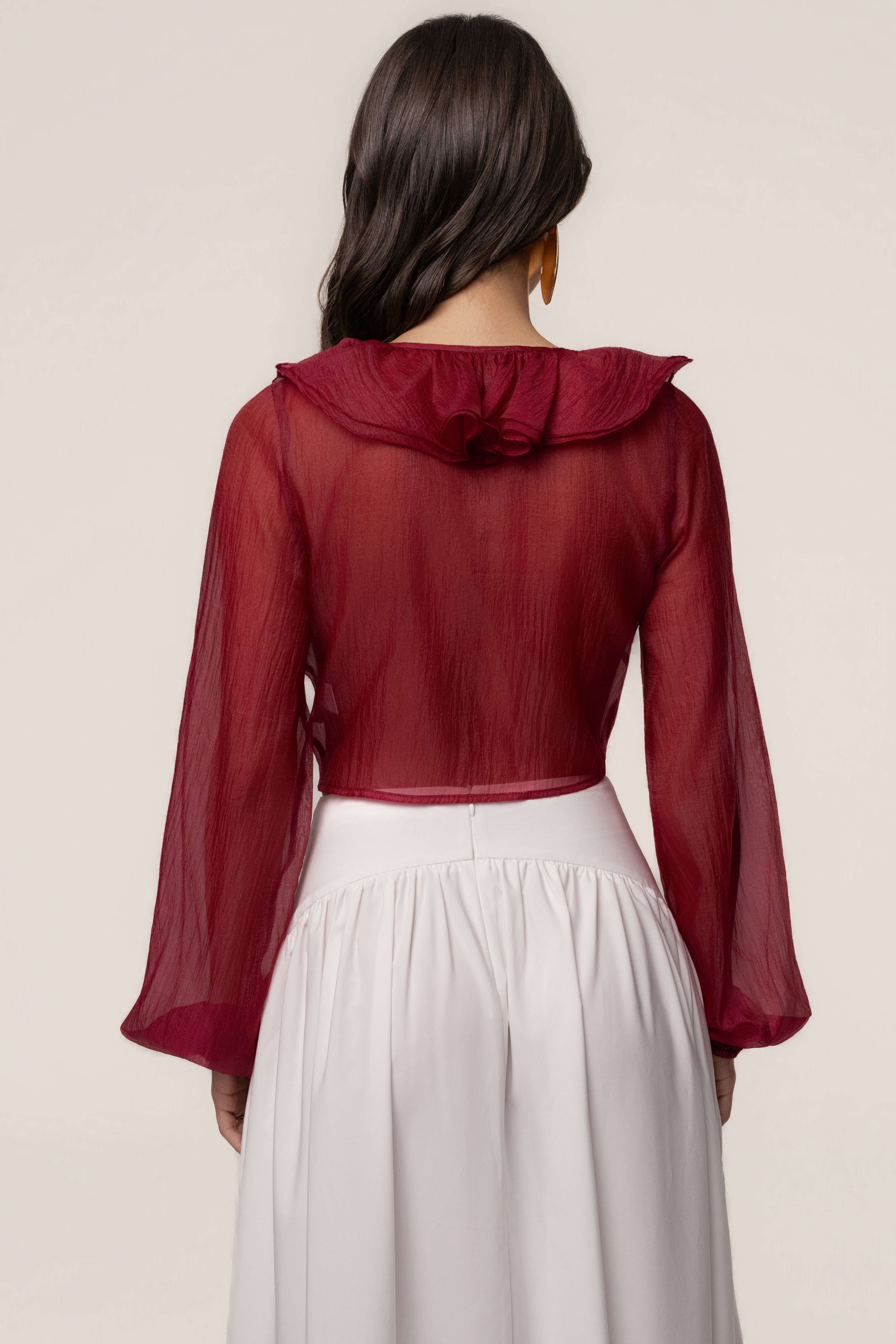 Berry Delilah Ruffled Top - JLUXLABEL