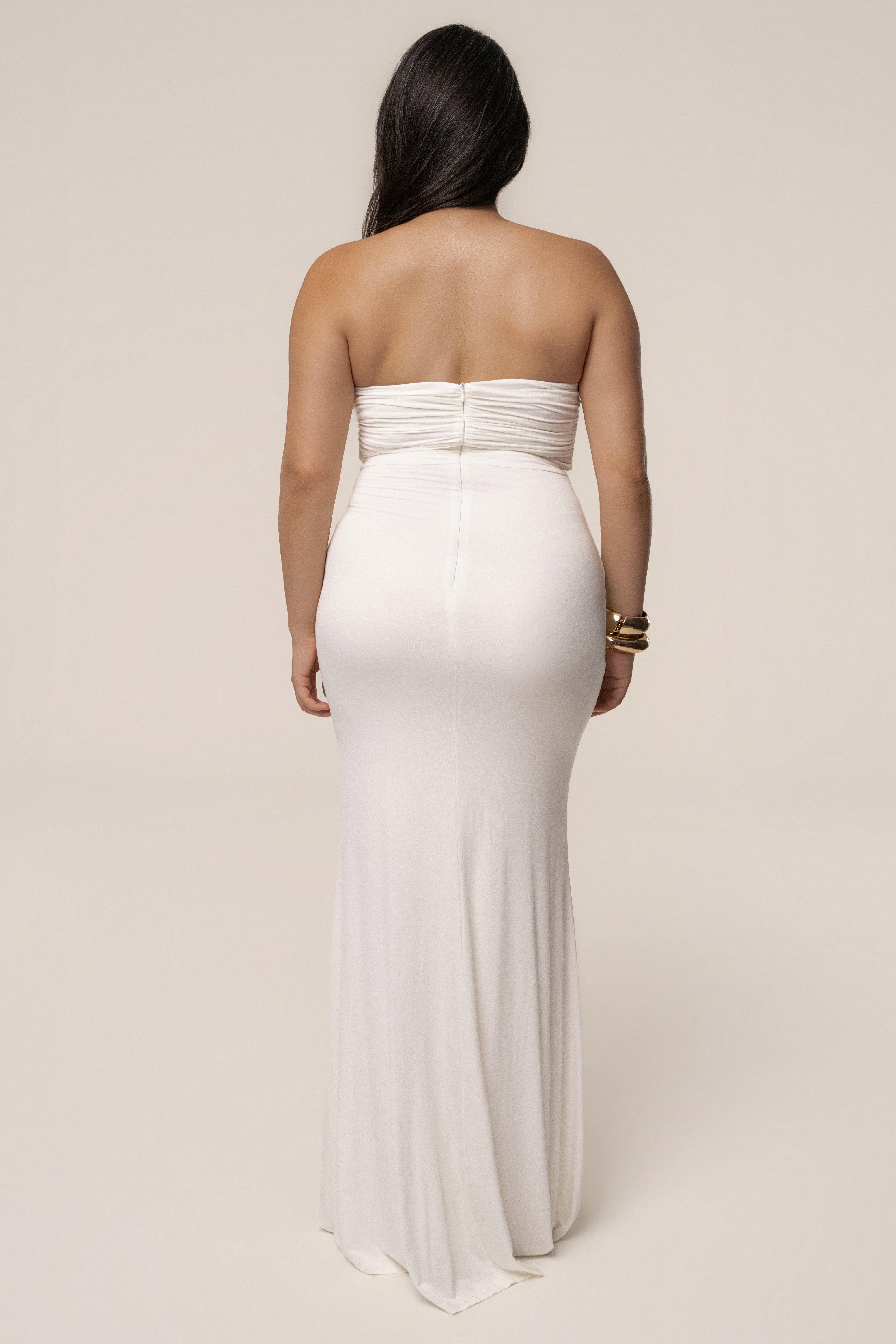 Ivory Athena Cutout Maxi Dress - JLUXLABEL