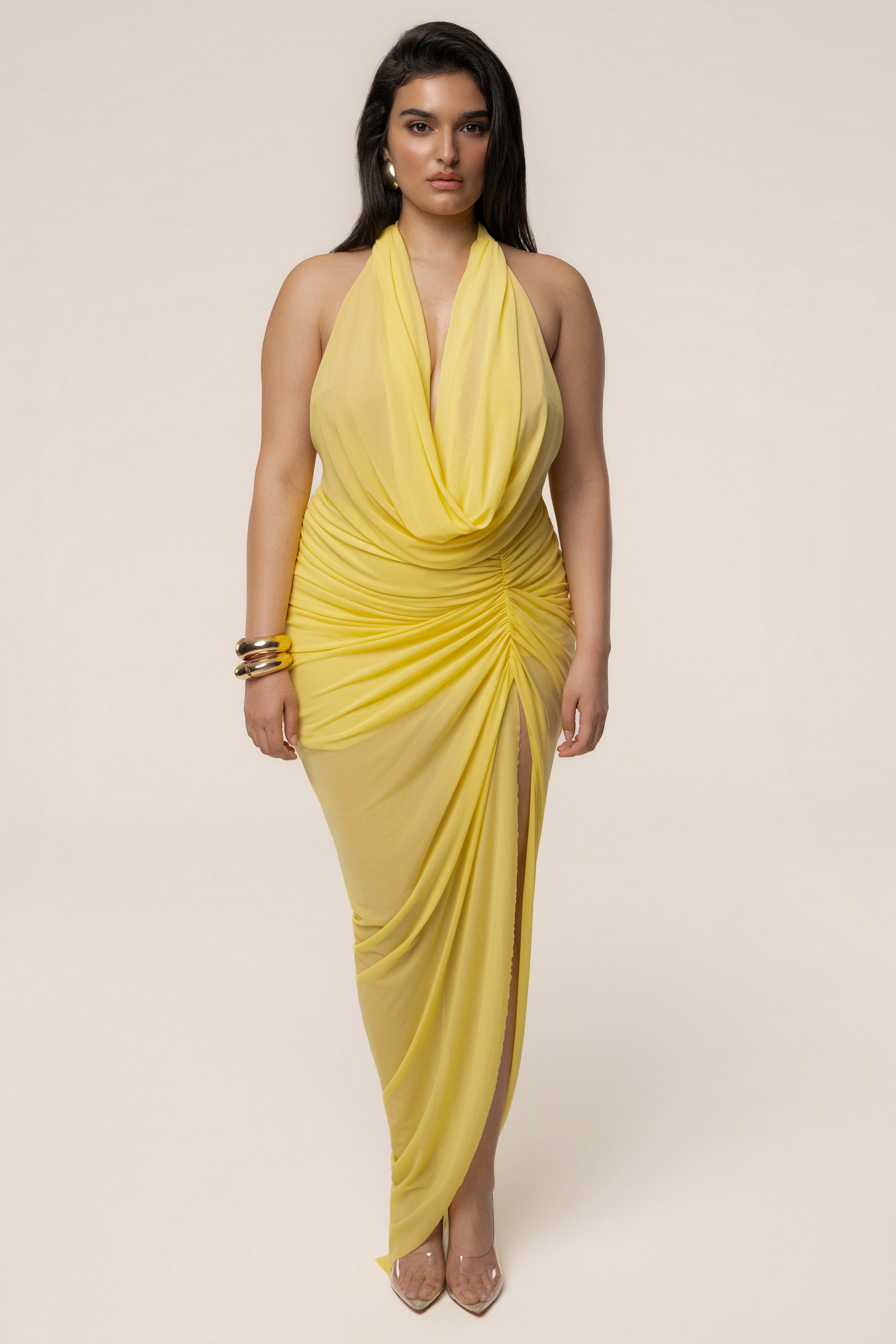 plunge halter dress CLEARANCE main image 1