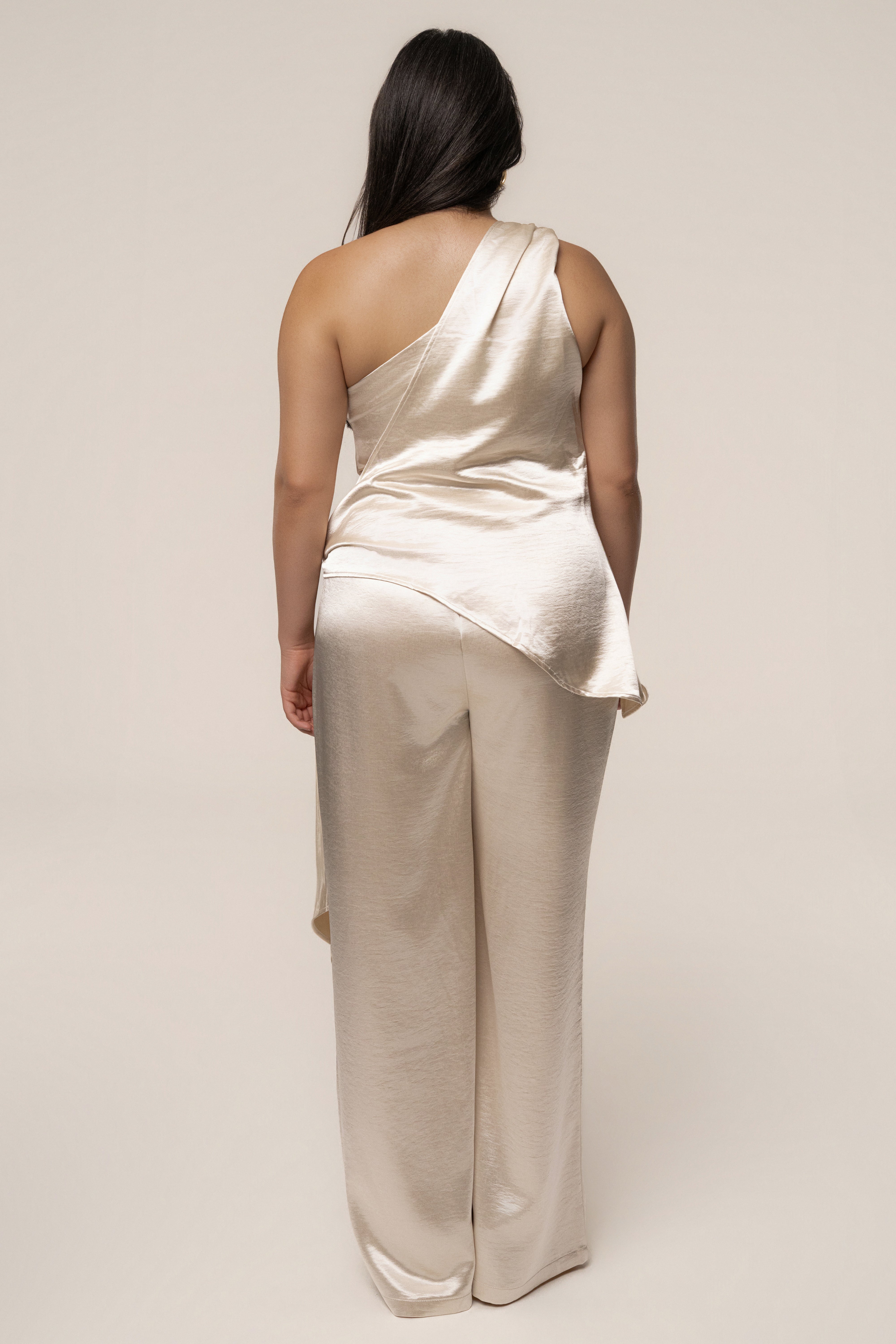 Ivory Thea Satin Pants - JLUXLABEL