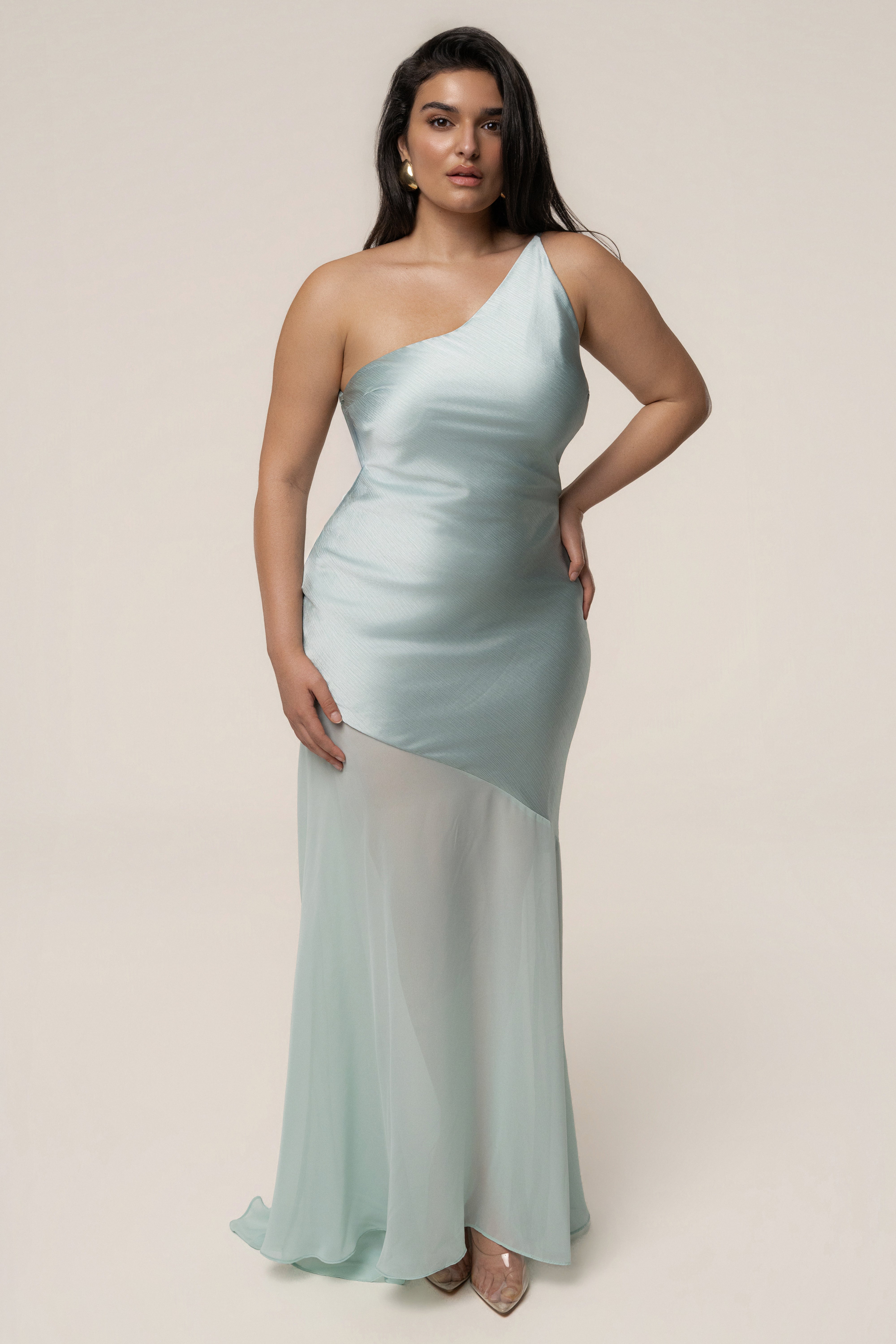 Blue Olivia  One Shoulder Maxi Dress - JLUXLABEL