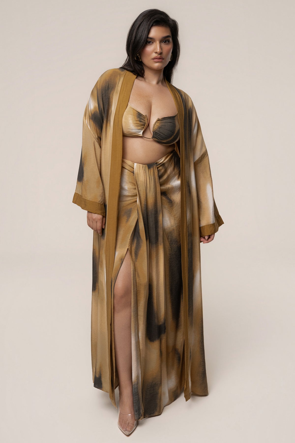 Brown Flowing Elegance Maxi Skirt - JLUXLABEL