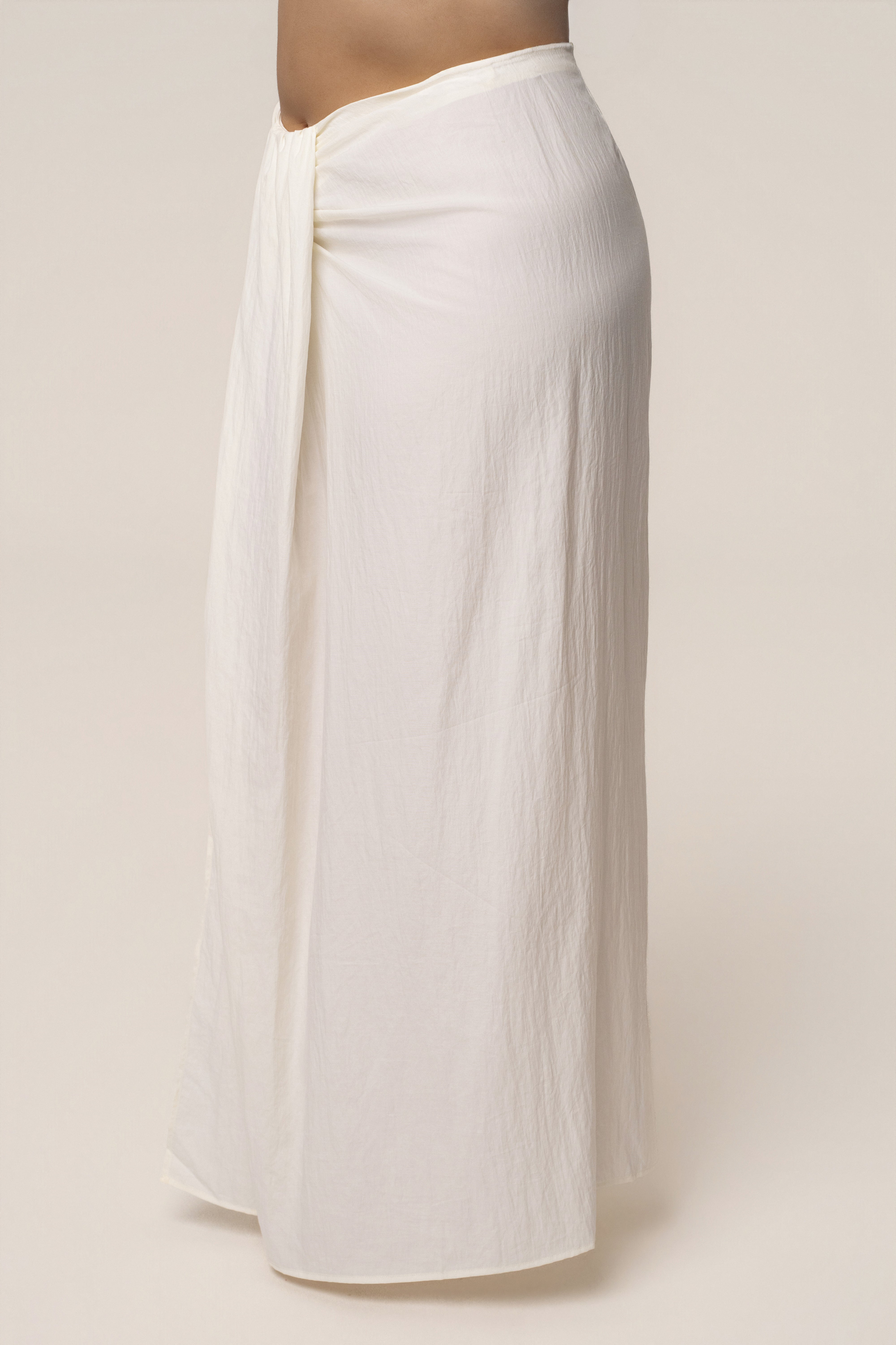 Ivory Flowing Elegance Maxi Skirt - JLUXLABEL