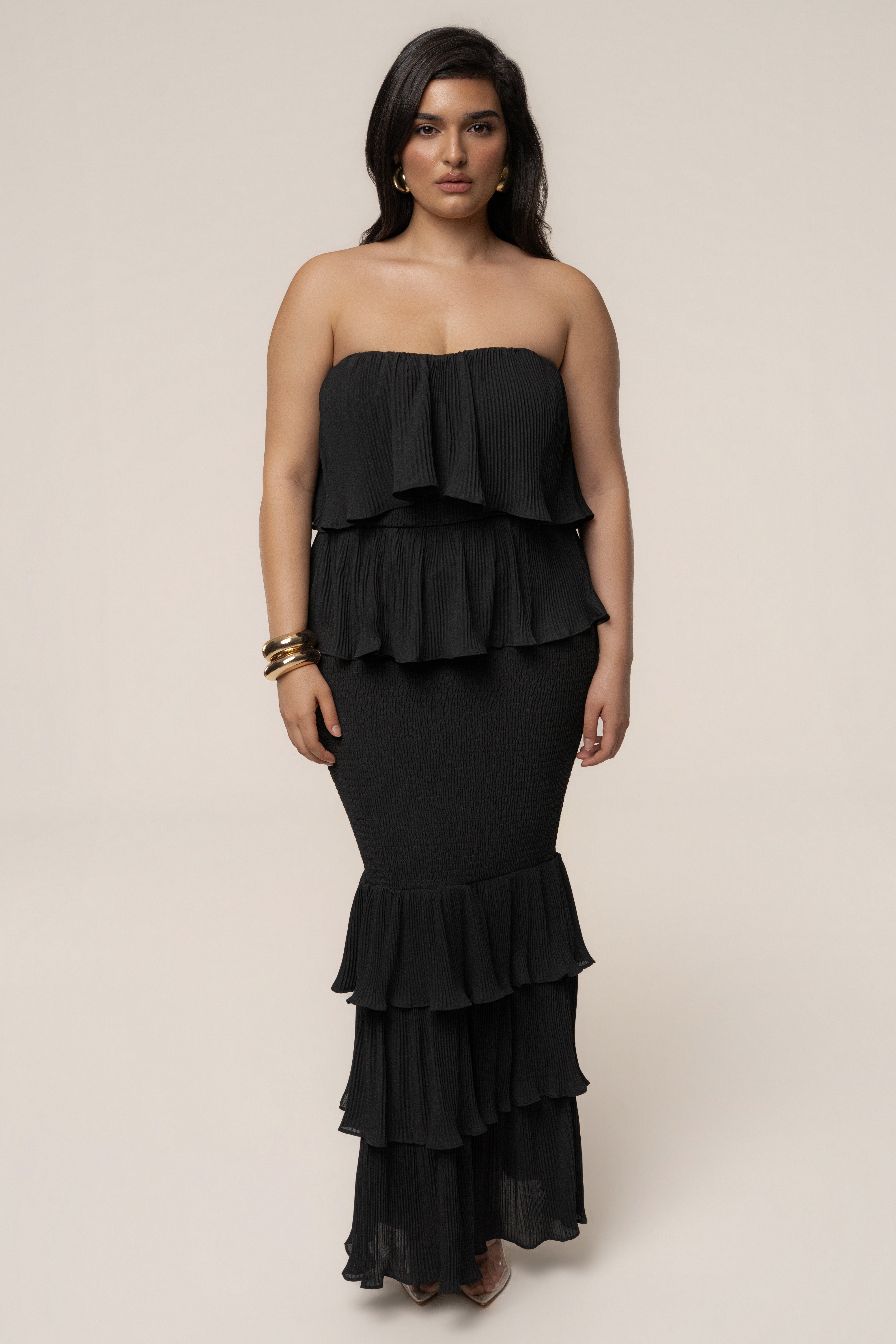 Black Casa Blanca Ruffle Dress - JLUXLABEL