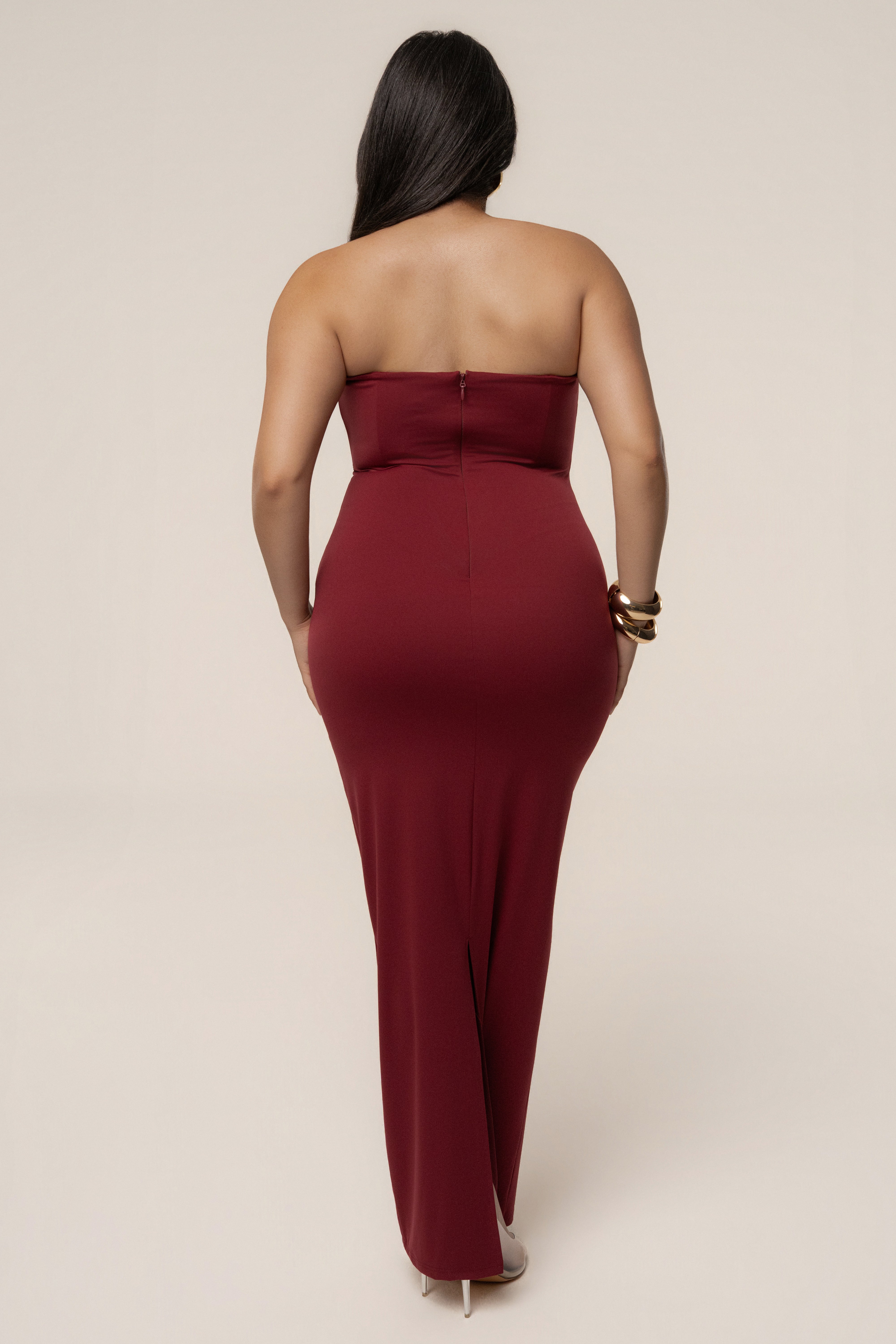 Burgundy Midnight Illusion Maxi Gown - JLUXLABEL