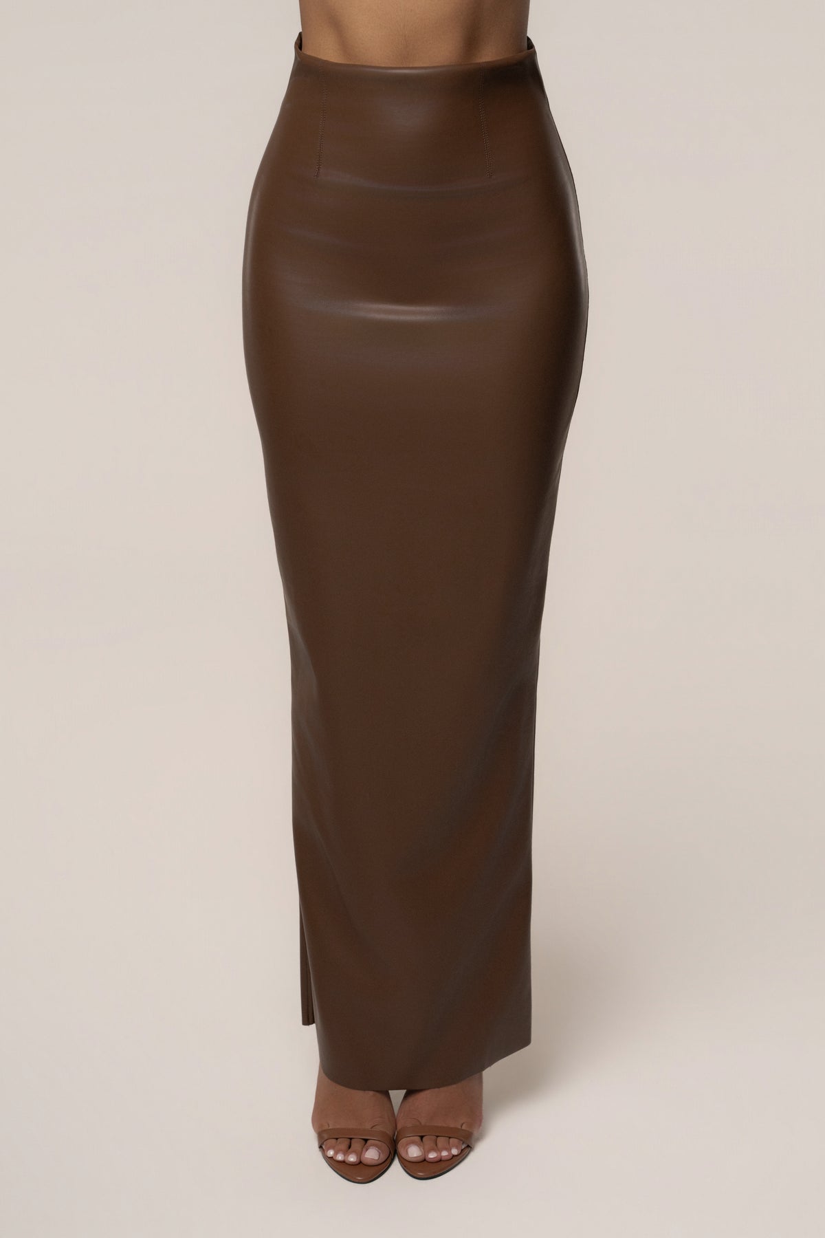 Chocolate Ace PU Leather Skirt - JLUXLABEL