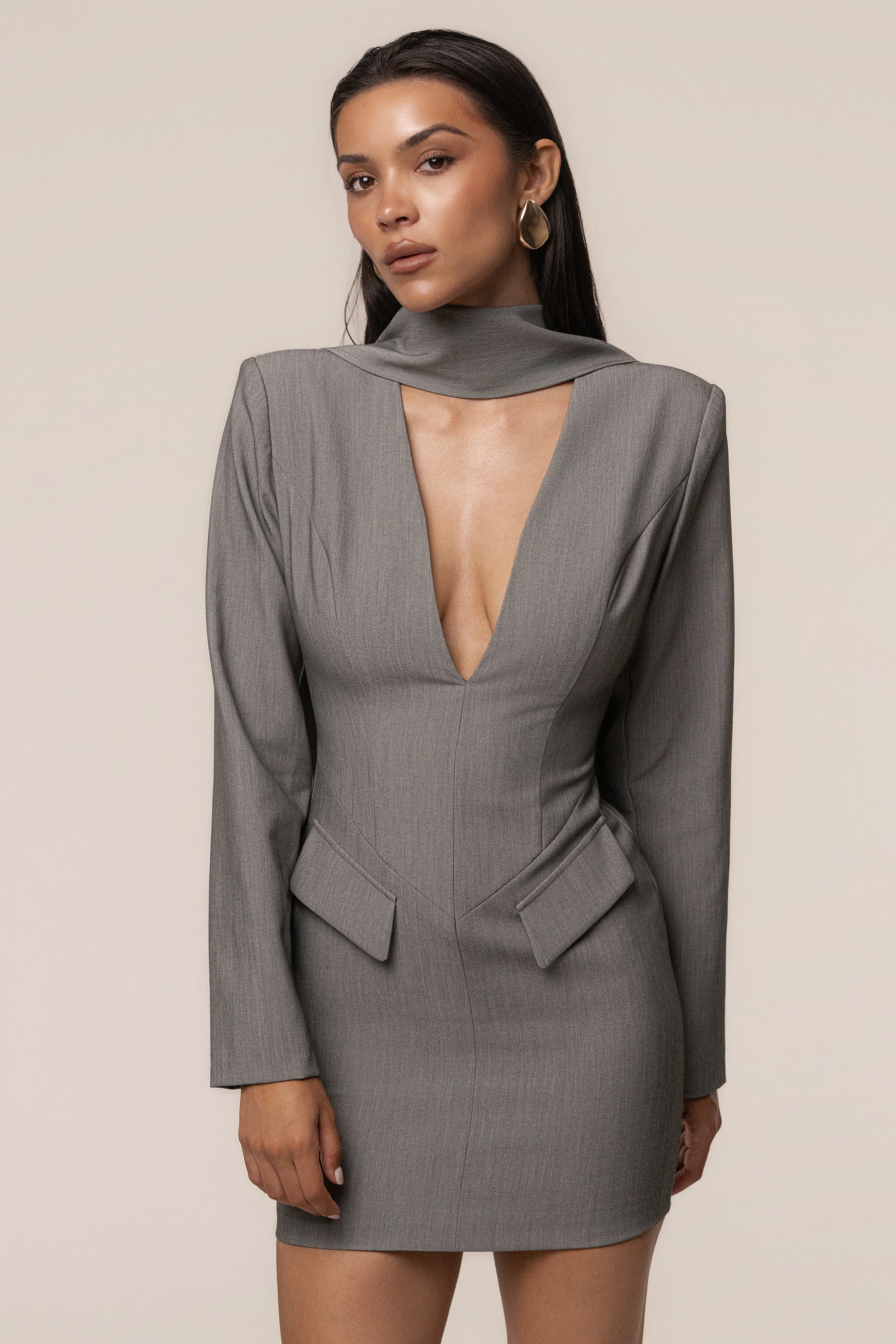 Heather Grey Going Places Mini Dress