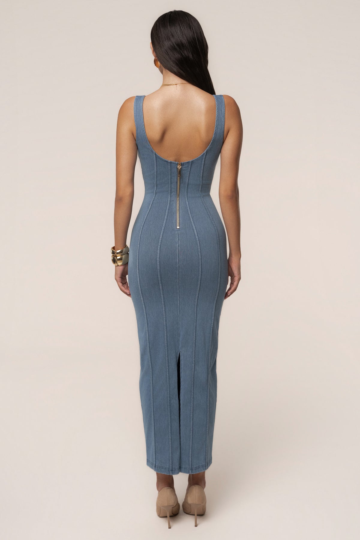 Medium Wash Soho Denim Maxi Dress