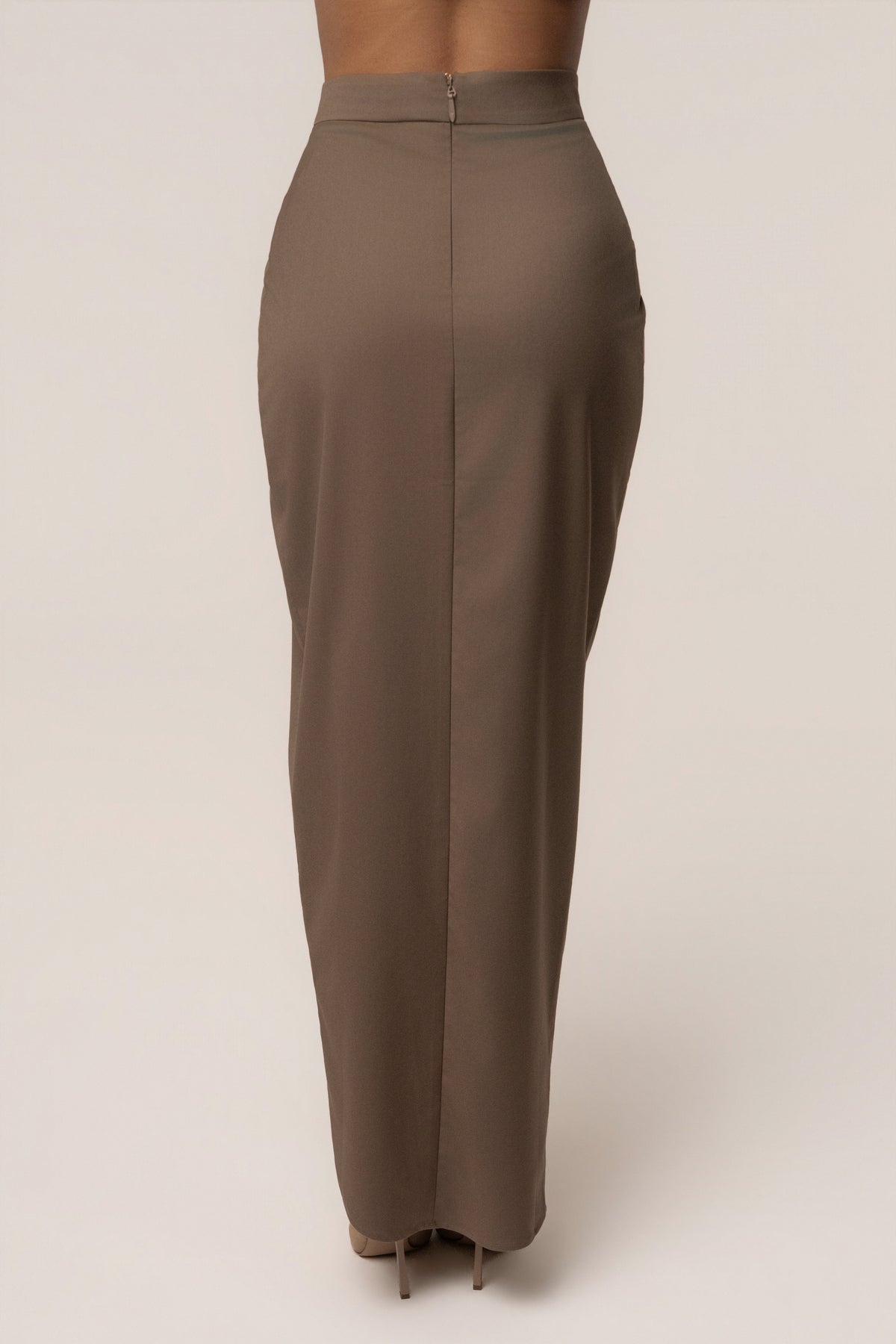 Taupe Inner Glow Slit Skirt