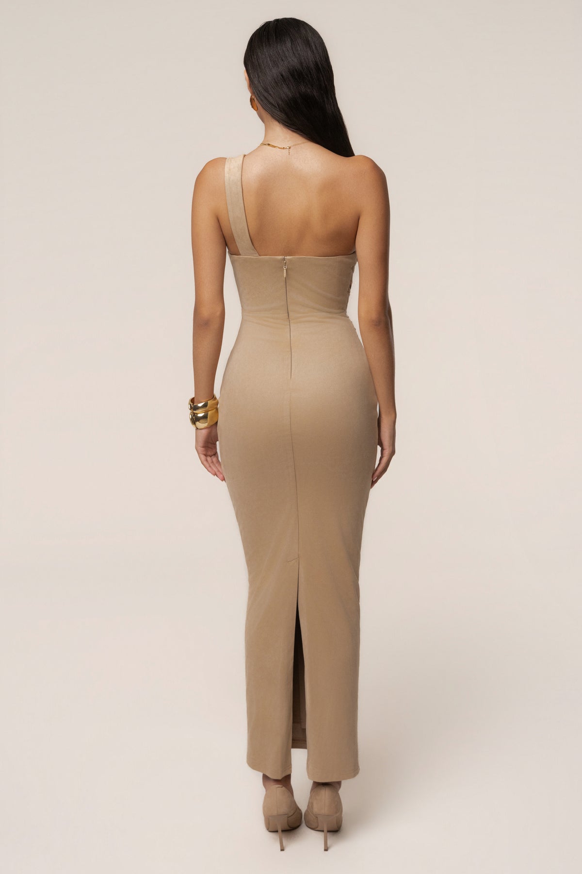 Sand Monte Carlo Suede Maxi Dress