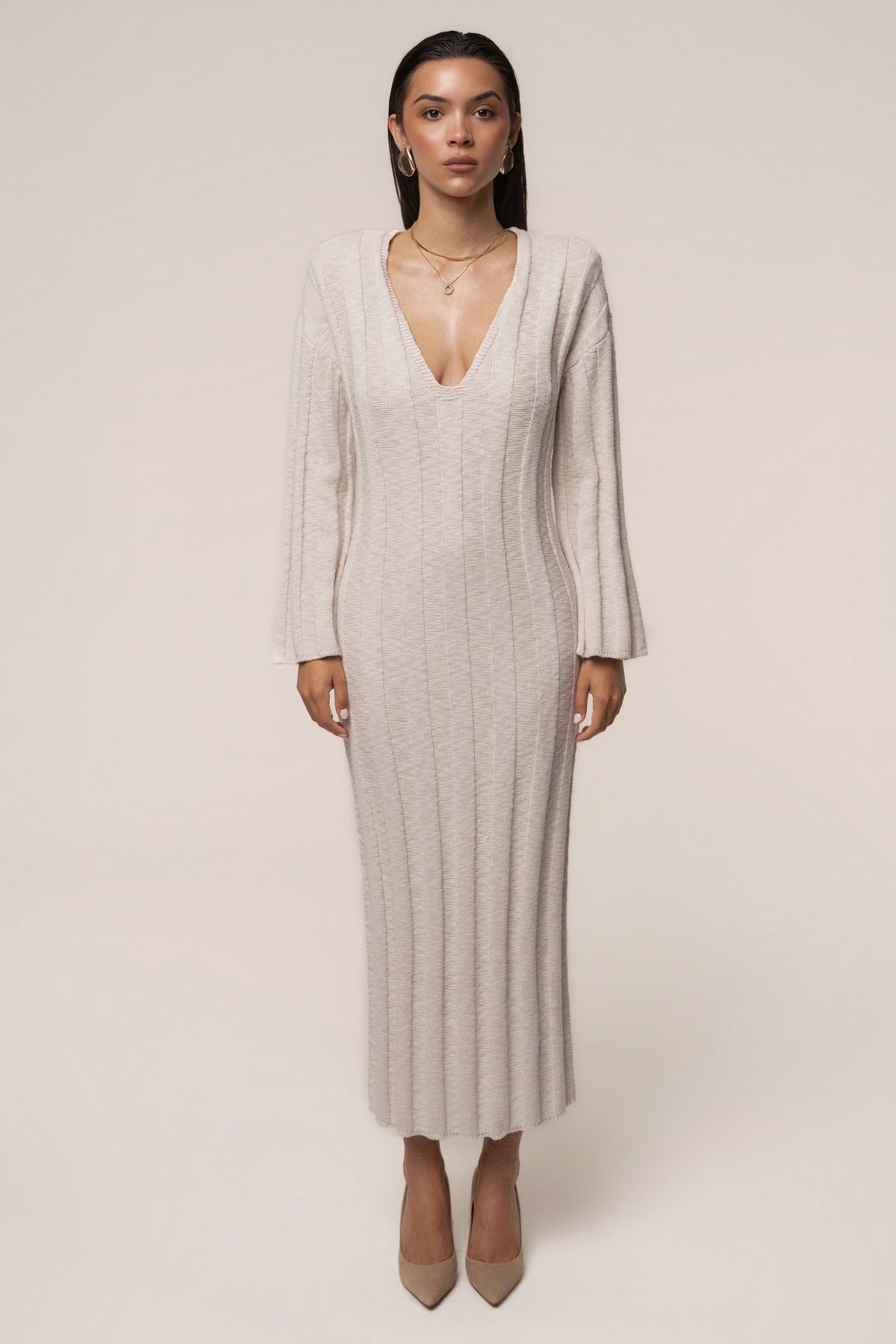 Stone Warm Drift Knit Dress