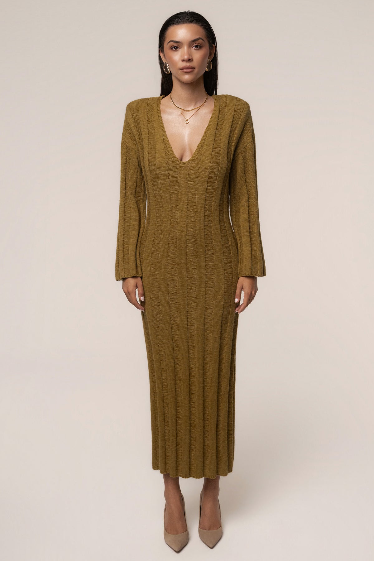 Robe en maille Olive Warm Drift