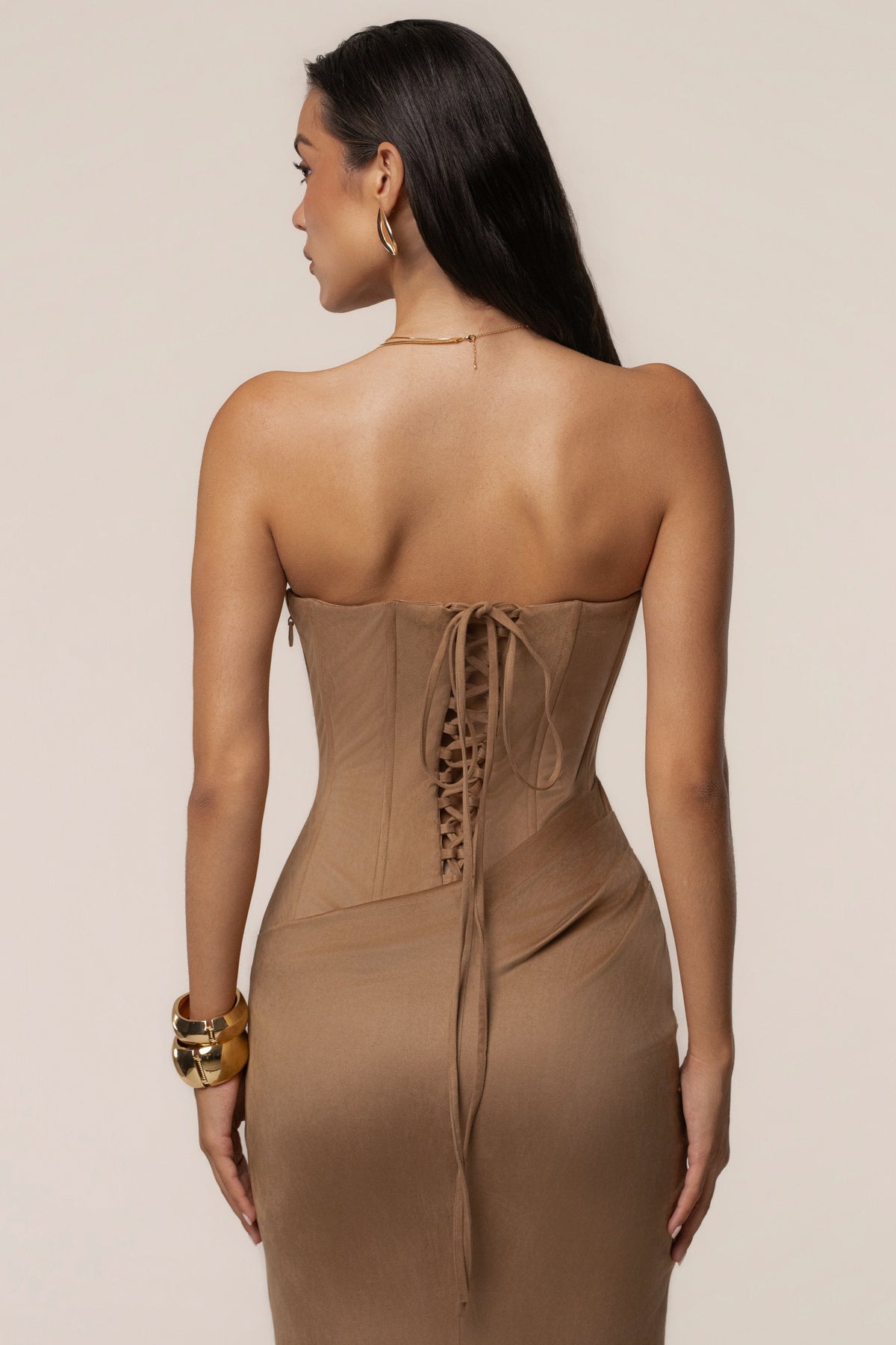 PRE-ORDER Beige Journey Suede Dress