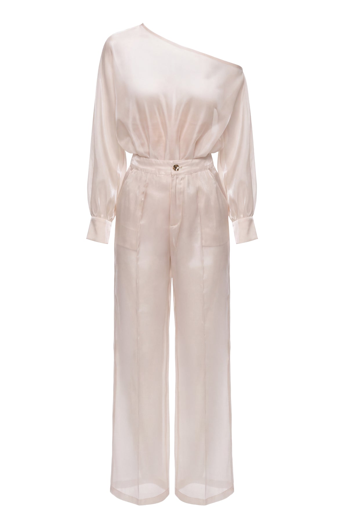 Cream Resort Glow Organza Pants