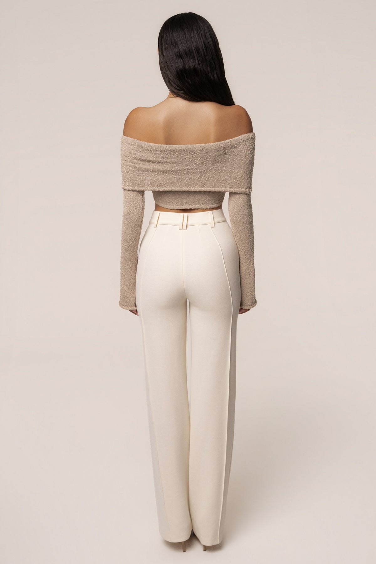 Taupe Soft Touch Knit Crop Top