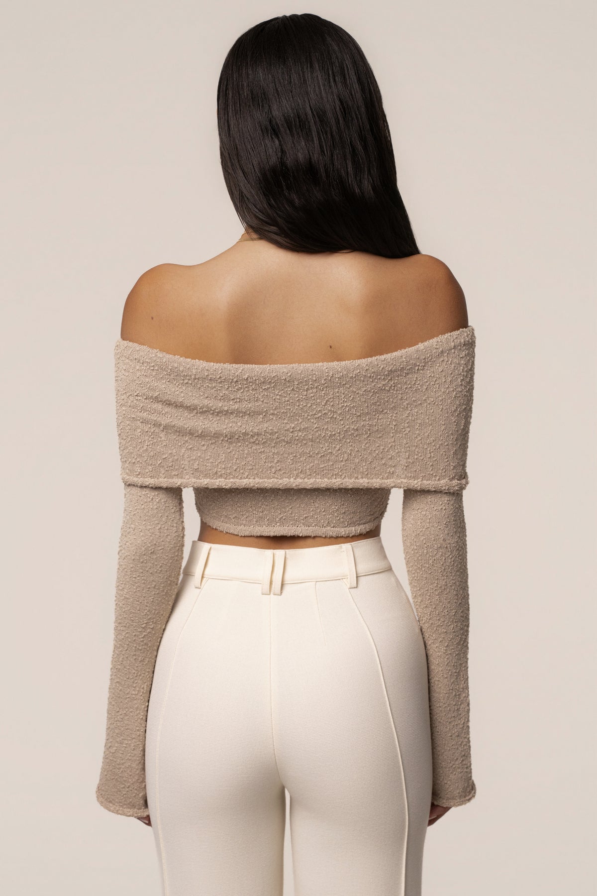 Taupe Soft Touch Knit Crop Top