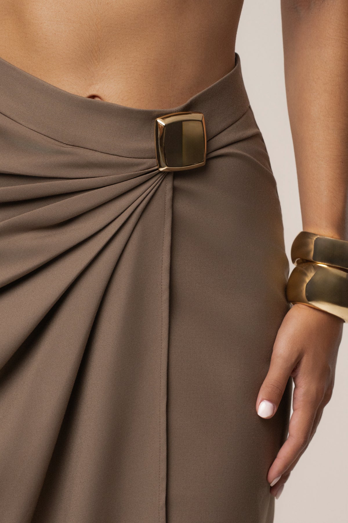 Taupe Inner Glow Slit Skirt