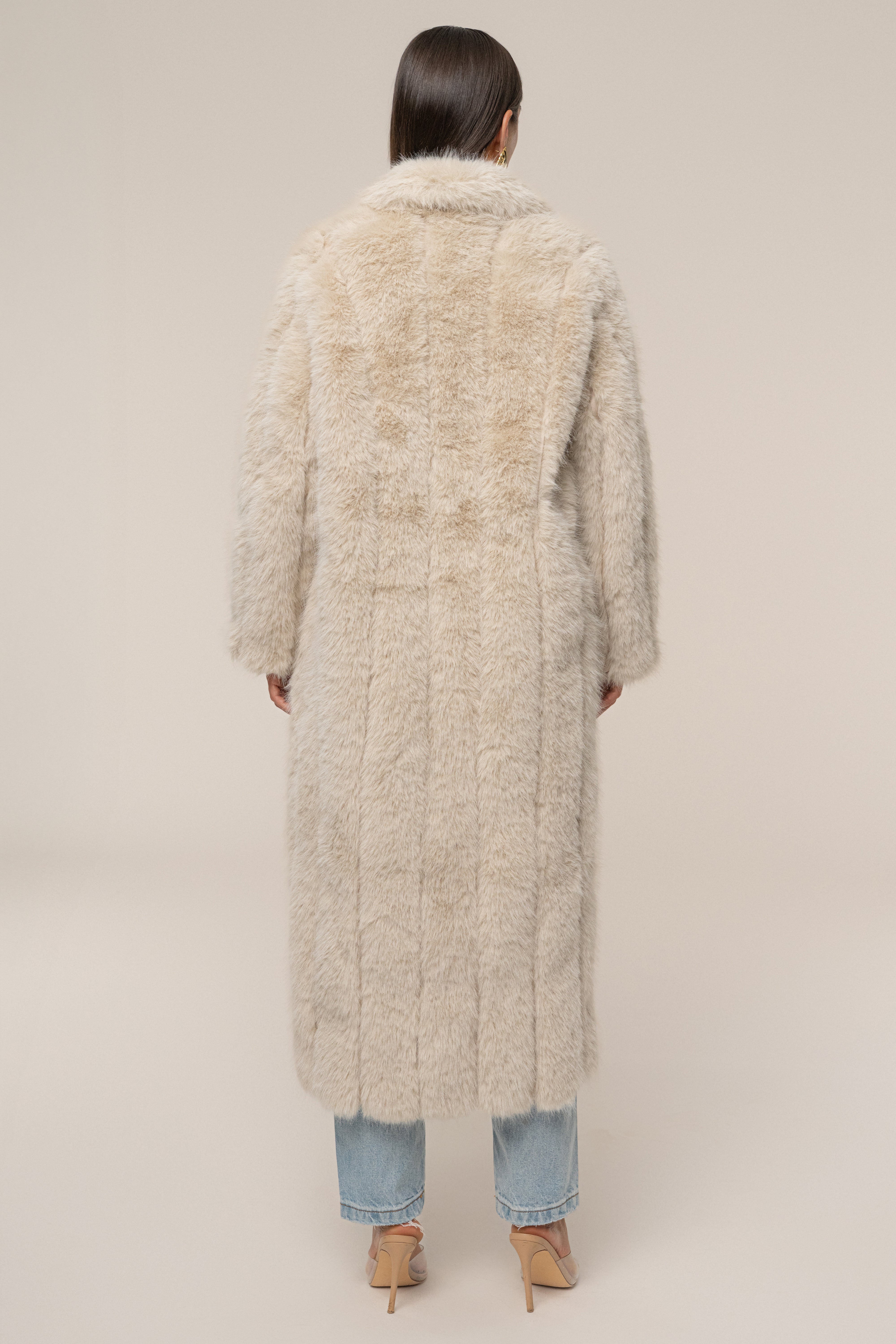Beige Manhattan Faux Fur Coat - JLUXLABEL