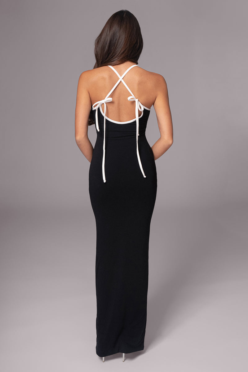 Black/Beige Shawna Reversible Maxi Dress